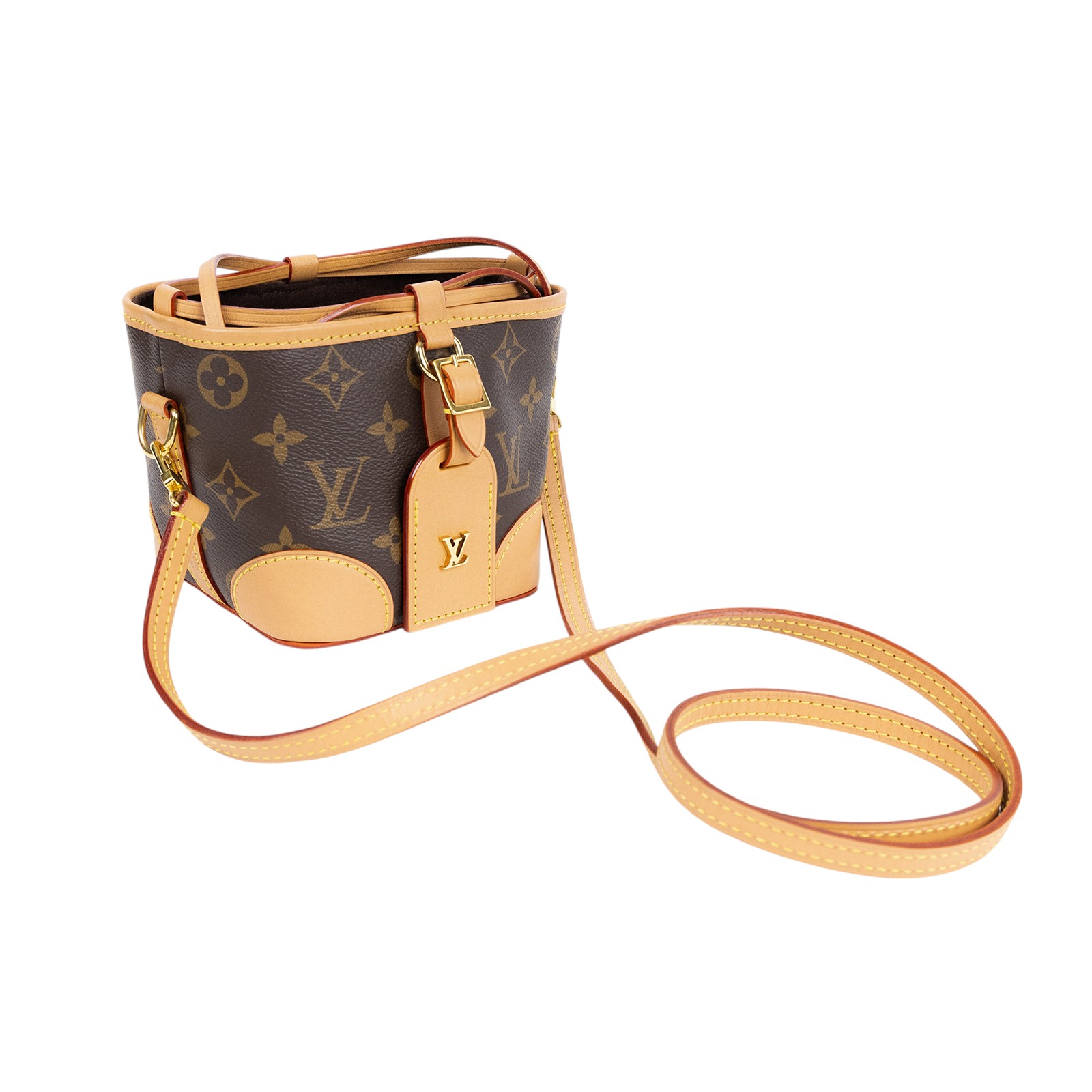 路易威登 LOUIS VUITTON Noé Purse 束口水桶包 M57099 晶片款 原花迷你小水桶 購買證明影本