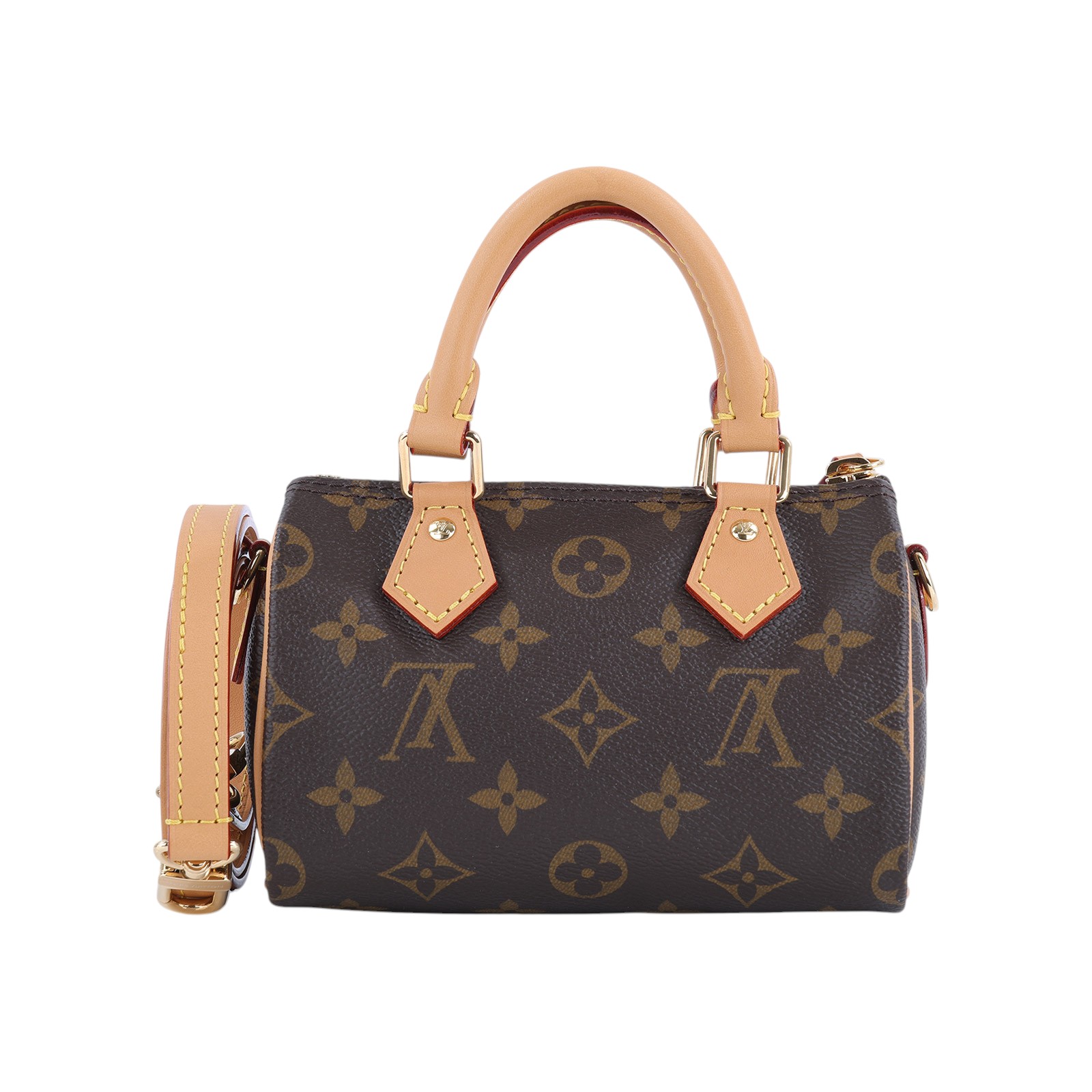 路易威登 LOUIS VUITTON Nano Speedy 原花 手提 肩背包 M81085 原花NANO SPEEDY 原廠盒子/防塵袋