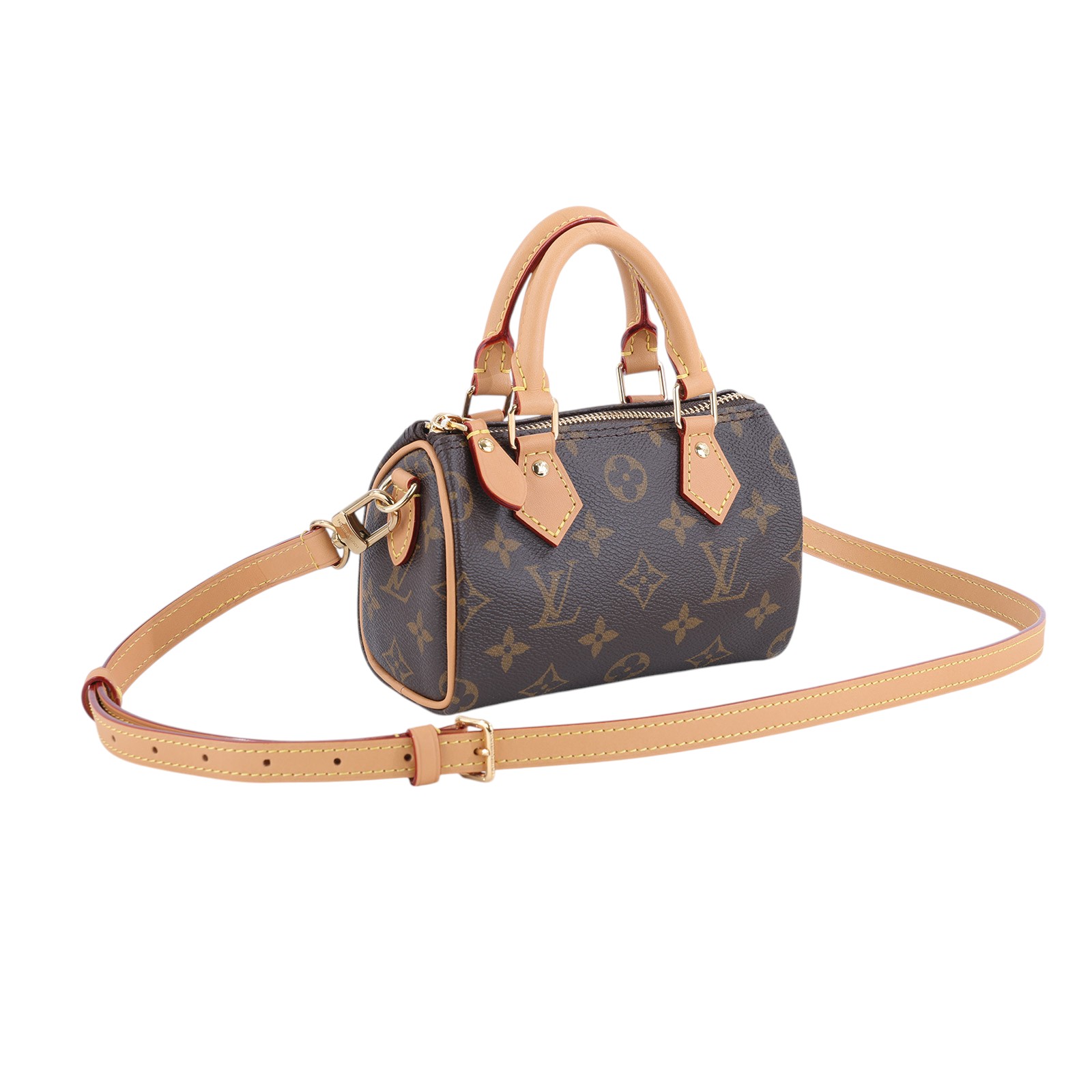 路易威登 LOUIS VUITTON Nano Speedy 原花 手提 肩背包 M81085 原花NANO SPEEDY 原廠盒子/防塵袋