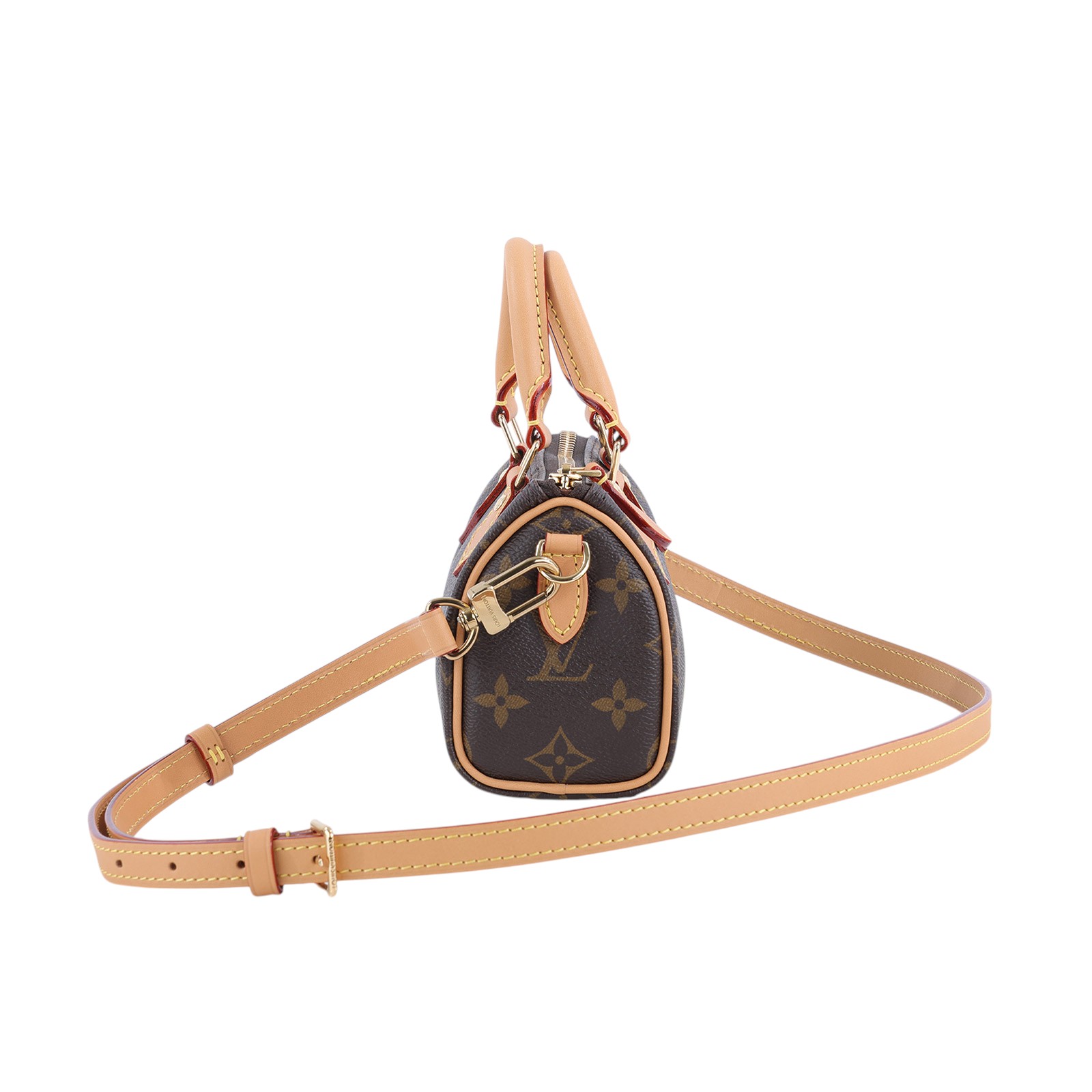 路易威登 LOUIS VUITTON Nano Speedy 原花 手提 肩背包 M81085 原花NANO SPEEDY 原廠盒子/防塵袋