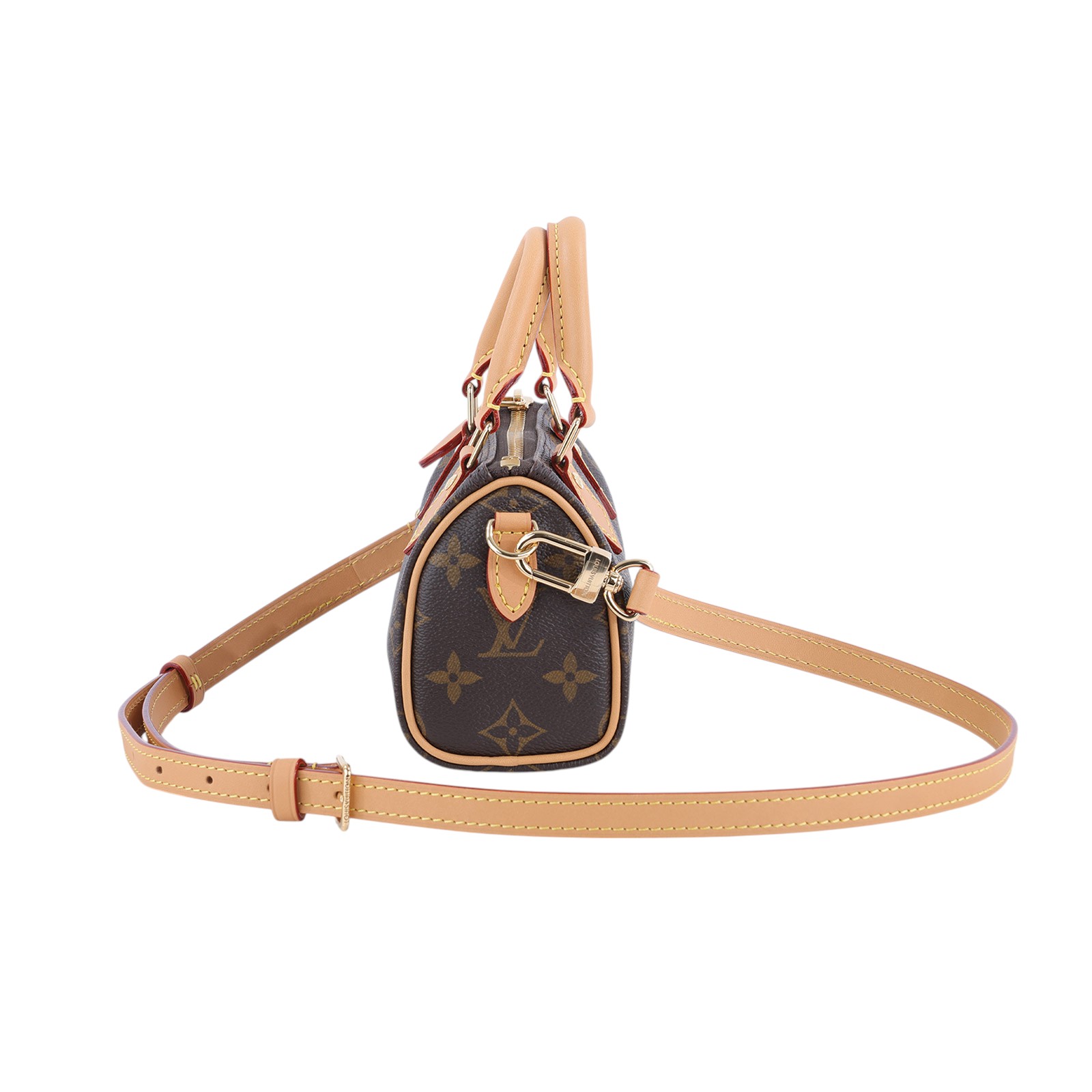 路易威登 LOUIS VUITTON Nano Speedy 原花 手提 肩背包 M81085 原花NANO SPEEDY 原廠盒子/防塵袋