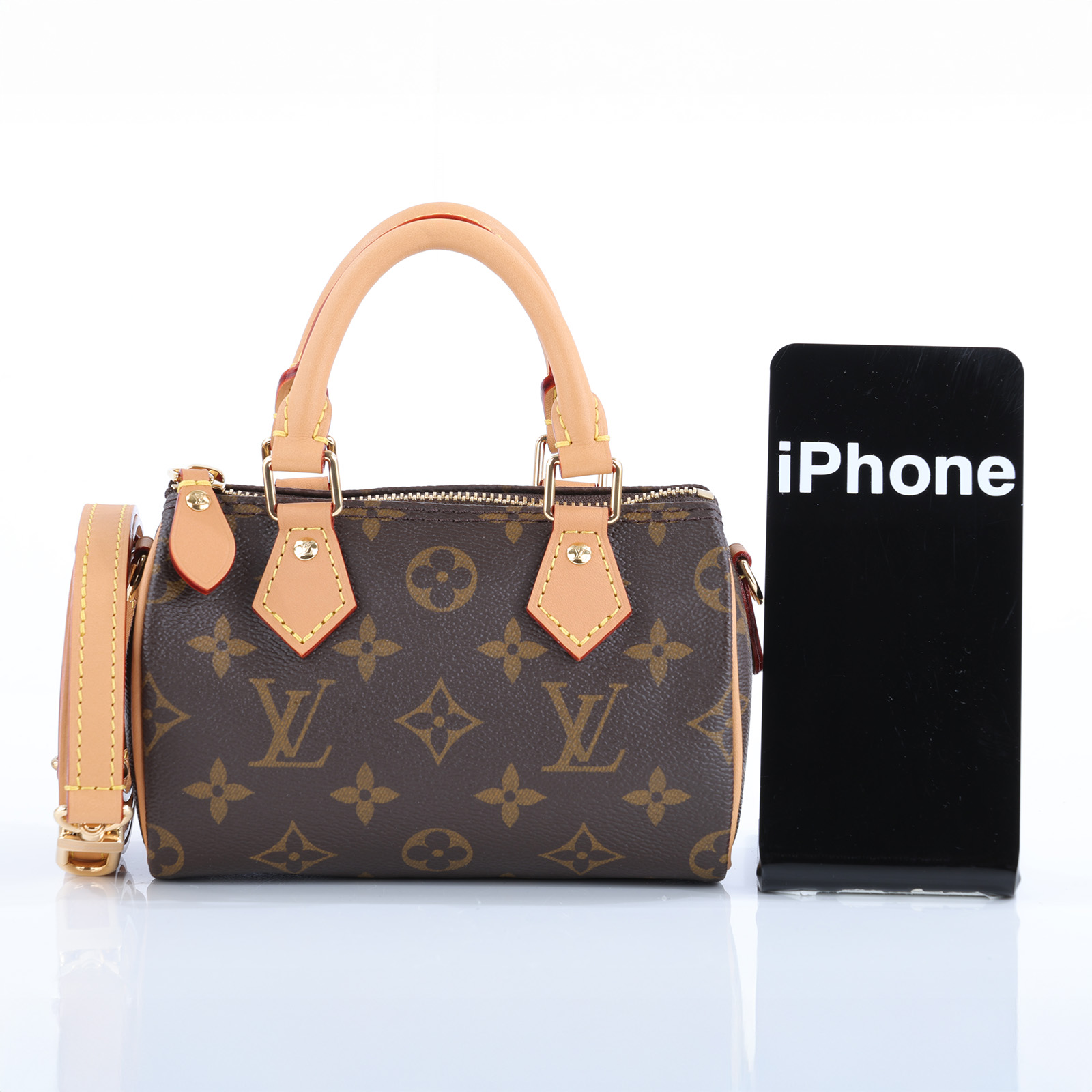 路易威登 LOUIS VUITTON Nano Speedy 原花 手提 肩背包 M81085 原花NANO SPEEDY 原廠盒子/防塵袋
