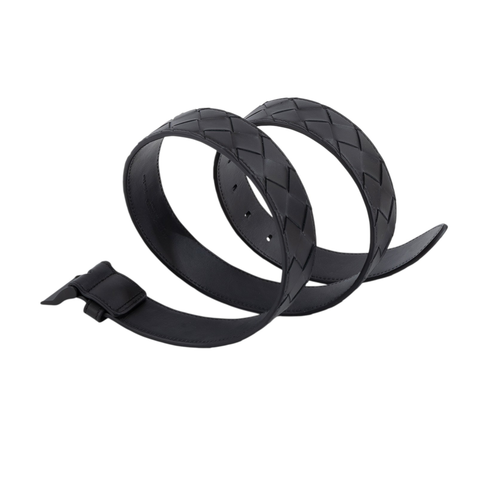 寶緹嘉 BOTTEGA VENETA Watch 搭扣 腰带 799046V4KF_85 黑編織皮帶85CM 防塵袋