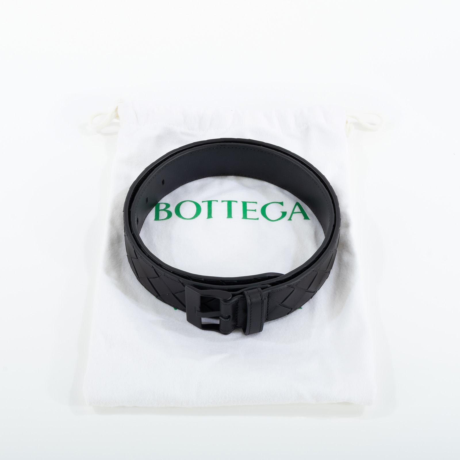 寶緹嘉 BOTTEGA VENETA Watch 搭扣 腰带 799046V4KF_85 黑編織皮帶85CM 防塵袋