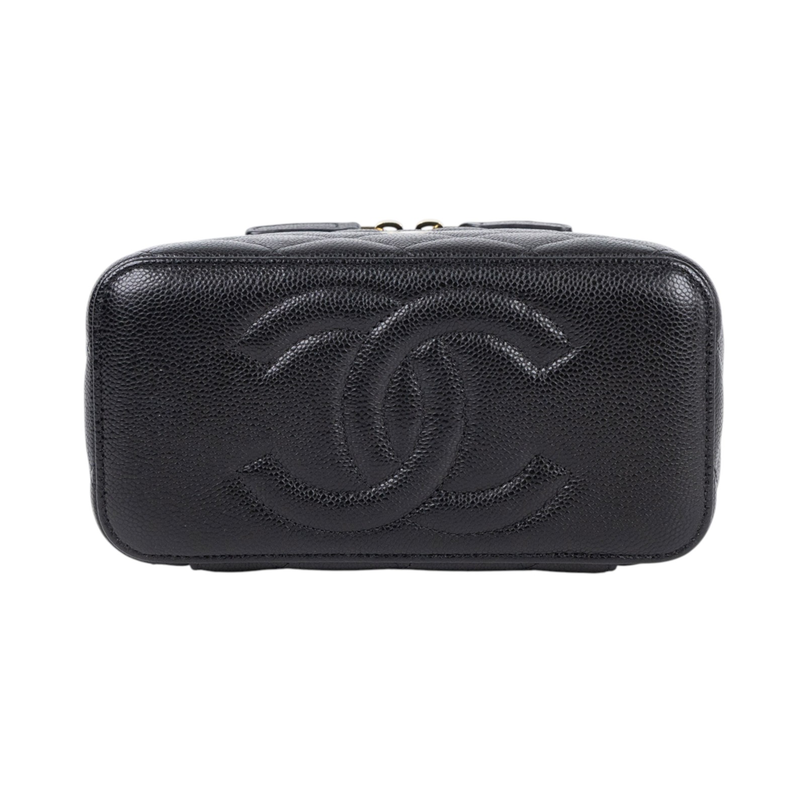 香奈兒 CHANEL Vanity Case 化妝箱 AP1341 B10583 黑荔枝長VANITY 原廠盒子/防塵袋/國外購買證明