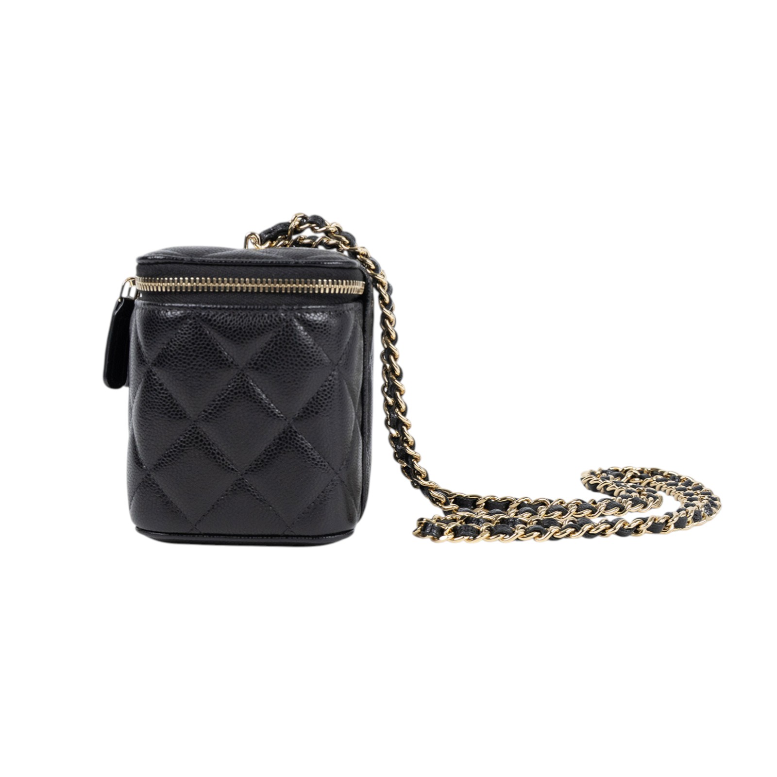 香奈兒 CHANEL Vanity Case 化妝箱 AP1341 B10583 黑荔枝長VANITY 原廠盒子/防塵袋/國外購買證明