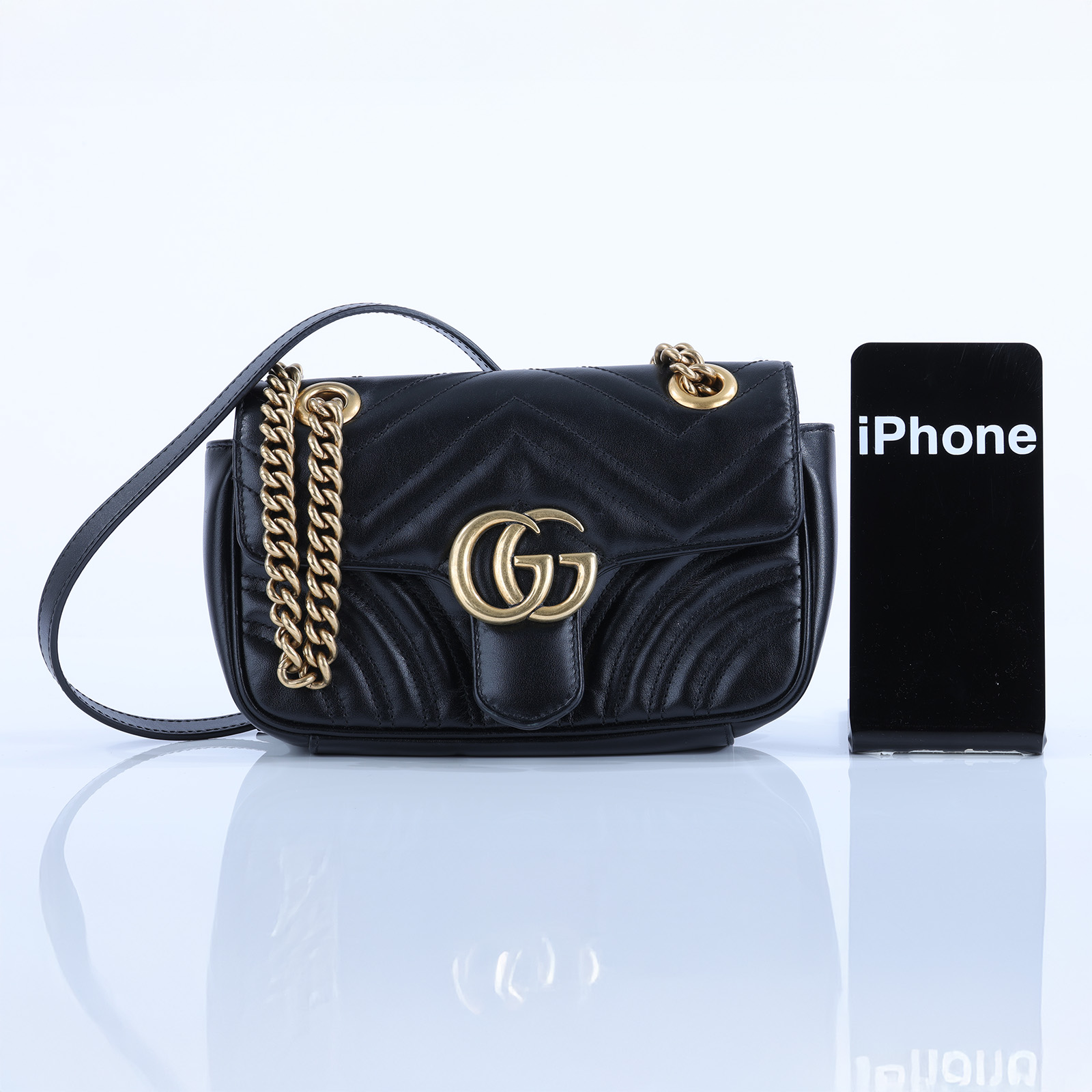 古馳 GUCCI GG Marmont 迷你肩揹袋 446744 498879 黑金牛MARMONT MINI 防塵袋