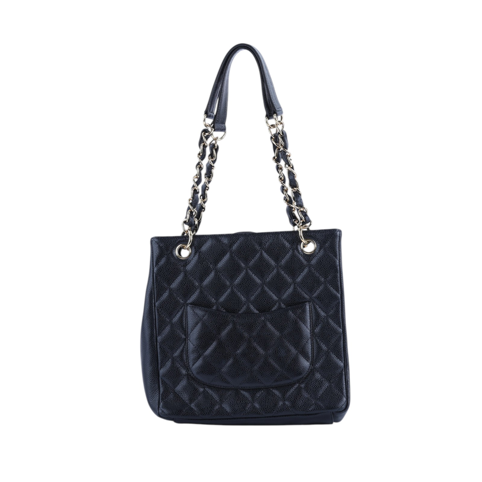 香奈兒 CHANEL PST Petite Shopping Tote CC Logo 菱格 荔枝紋 肩背 托特包 A20994 8開黑金荔枝PST托特包 防塵袋/保證卡