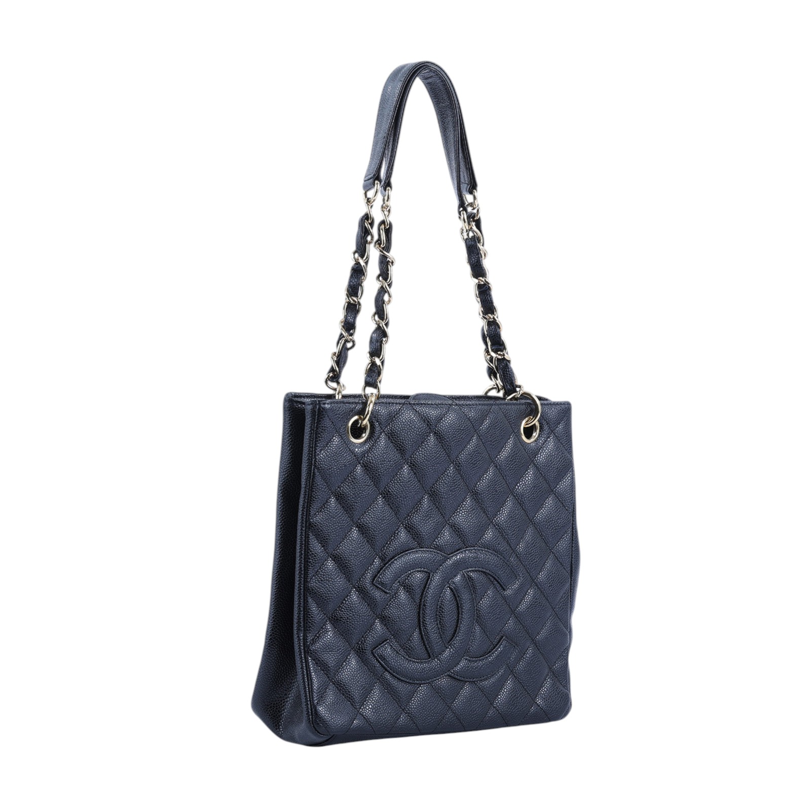香奈兒 CHANEL PST Petite Shopping Tote CC Logo 菱格 荔枝紋 肩背 托特包 A20994 8開黑金荔枝PST托特包 防塵袋/保證卡
