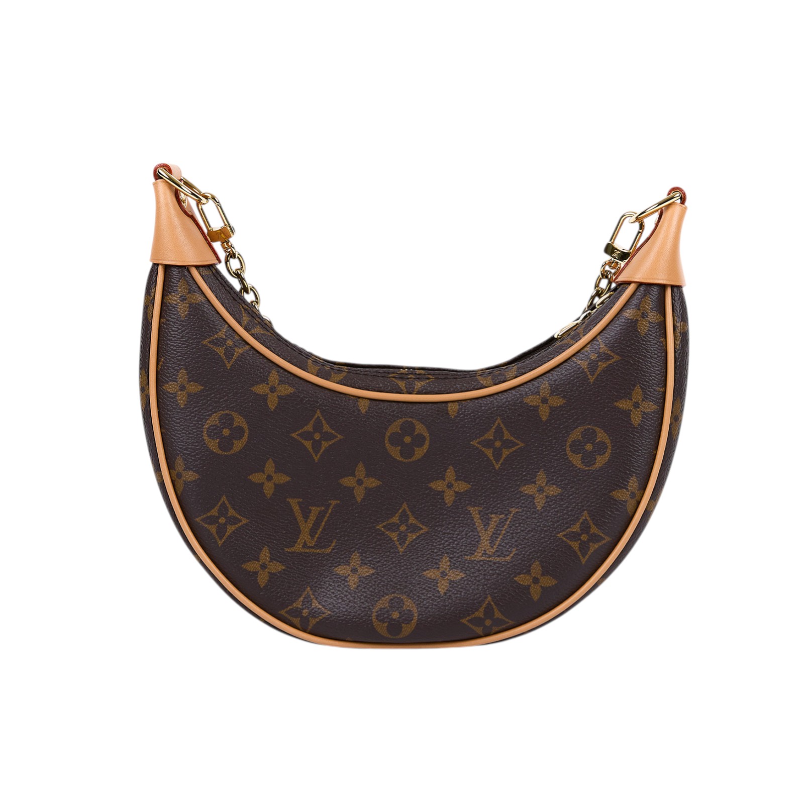 路易威登 LOUIS VUITTON Loop 半月 法棍包 豌豆包 老花 腋下單肩包 M81098 晶片款 原花LOOP彎月包 PM 原廠盒子/防塵袋