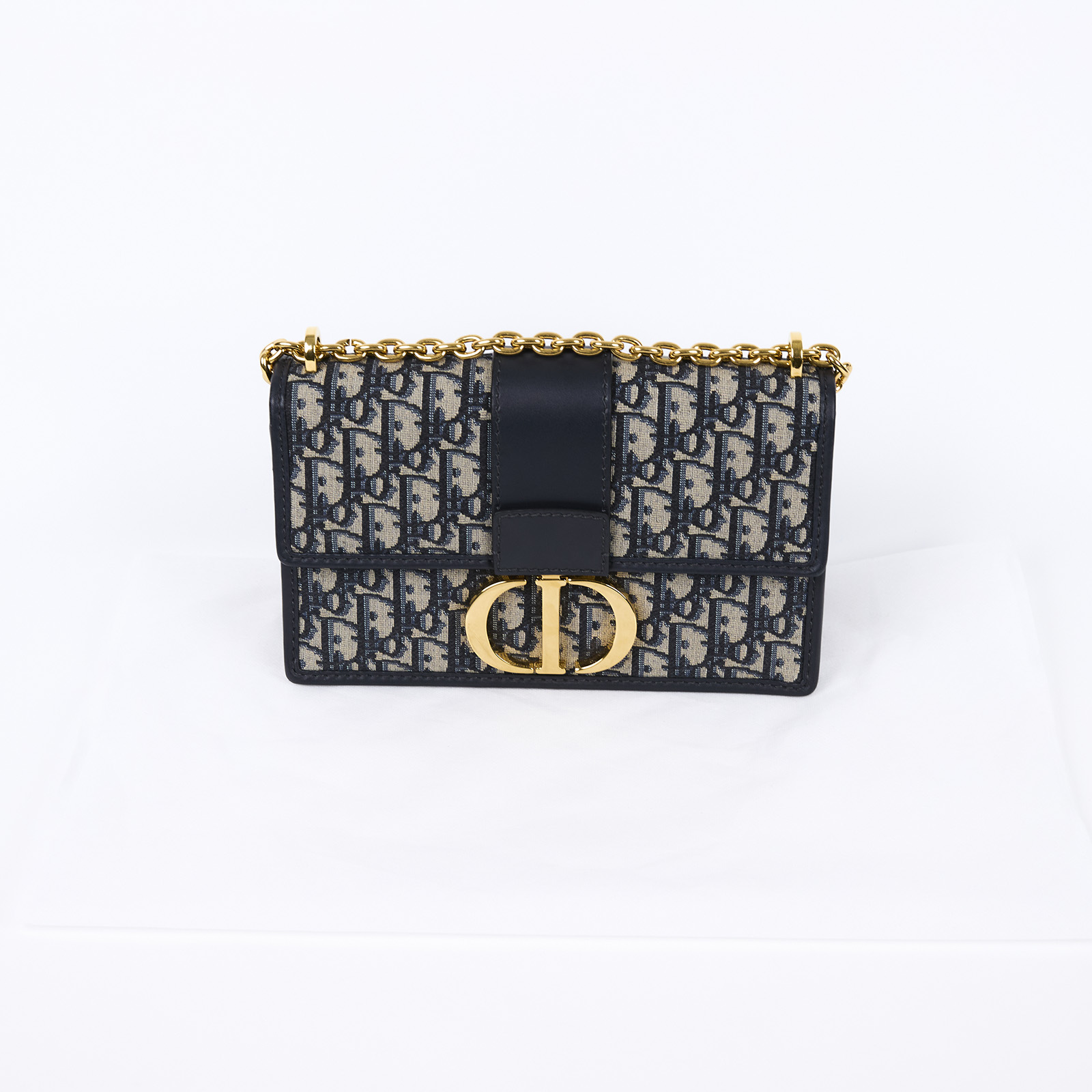 迪奧 CHRISTIAN DIOR 30 Montaigne 鏈帶 肩背手提包 藍色 M9208UTZQ 藍蒙田30鍊帶款 無附屬品