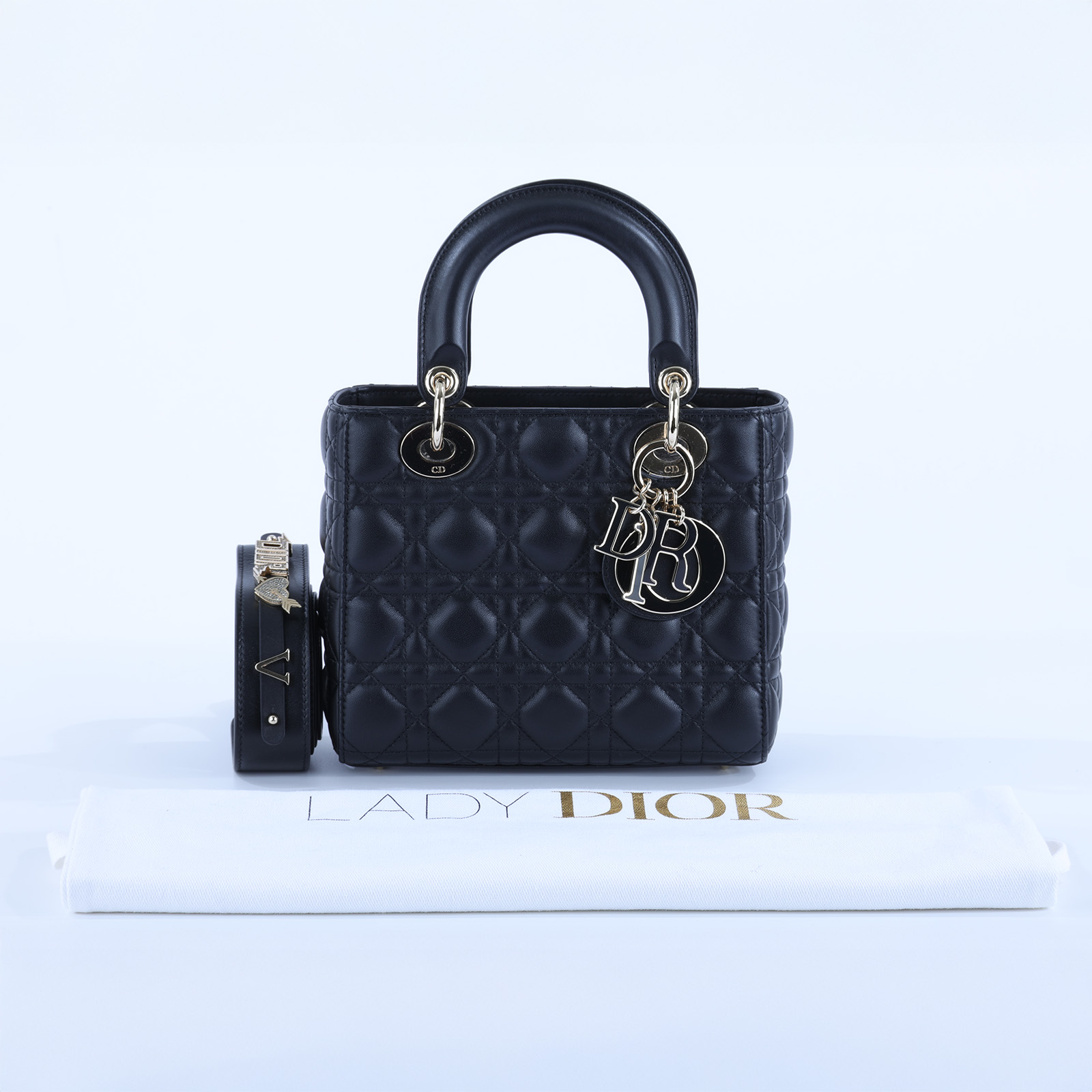 迪奧 CHRISTIAN DIOR Lady Dior My ABCDior 小型 肩背 手提包 羊皮 M0538OCEA  防塵袋