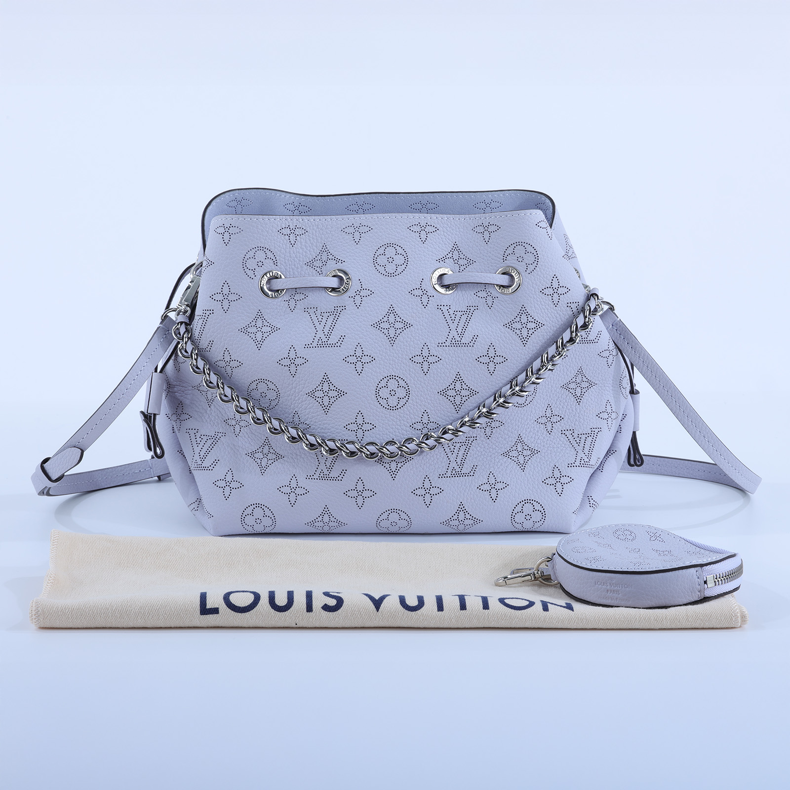 路易威登 LOUIS VUITTON Bella 水桶袋 手提包 淺紫丁香色 M22714 晶片款 淡紫BELLA水桶包 防塵袋