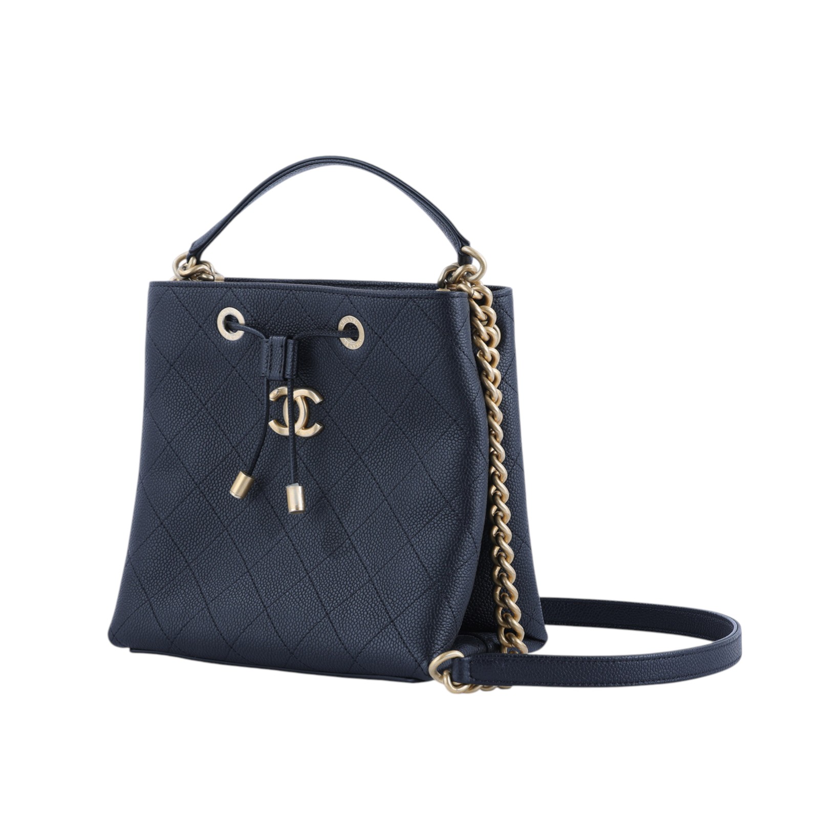 香奈兒 CHANEL 手提 肩背包 AS0310 B04497 30開黑金荔枝牛水桶包 原廠盒子/防塵袋/保證卡/購買證明