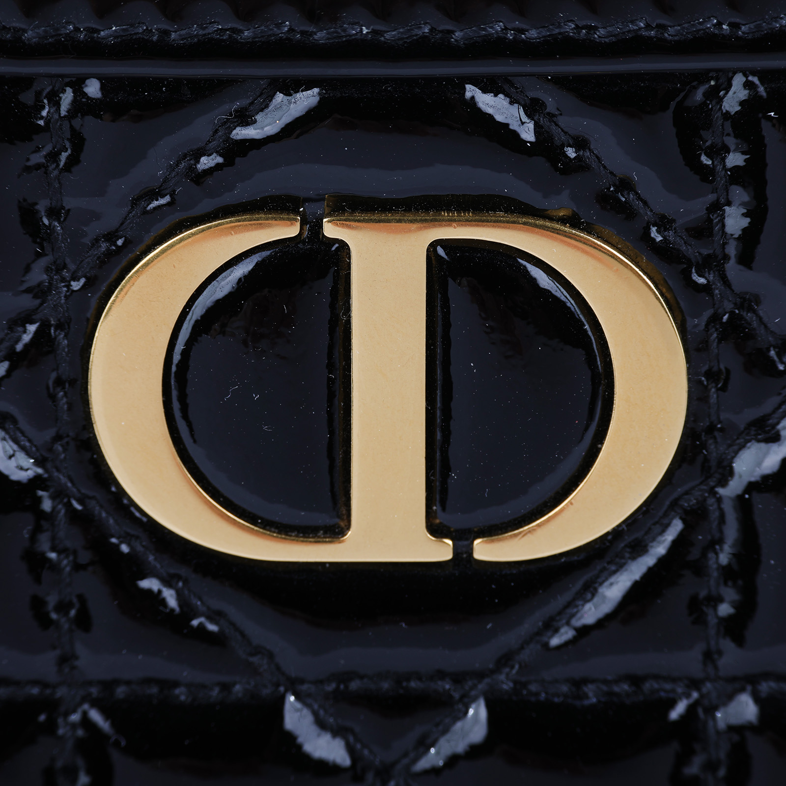 迪奧 CHRISTIAN DIOR Caro Pouch With Chain 拉鍊 鏈帶包 漆皮 S5106UWFQ 黑漆皮CARO鍊包 防塵袋