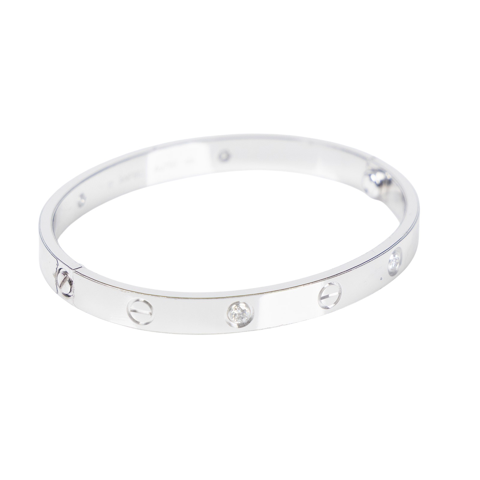 卡地亞 CARTIER Love 手環 經典款 4顆鑽石 B6035817 K18WG LOVE 4P手環 原廠盒子/保書