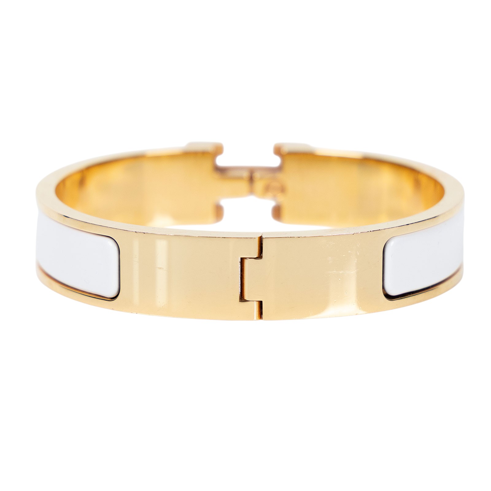 愛馬仕 Hermès Clic H GM 手環 白色 H700001Fv31GM SP 02 60 白/金 H CLIP 手環 原廠盒子