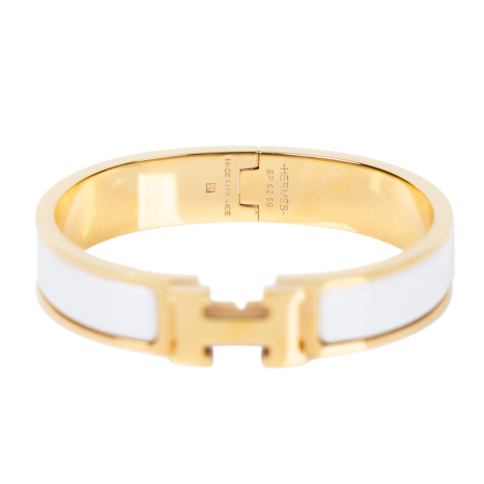 愛馬仕 Hermès Clic H GM 手環 白色 H700001Fv31GM SP 02 60 白/金 H CLIP 手環 原廠盒子