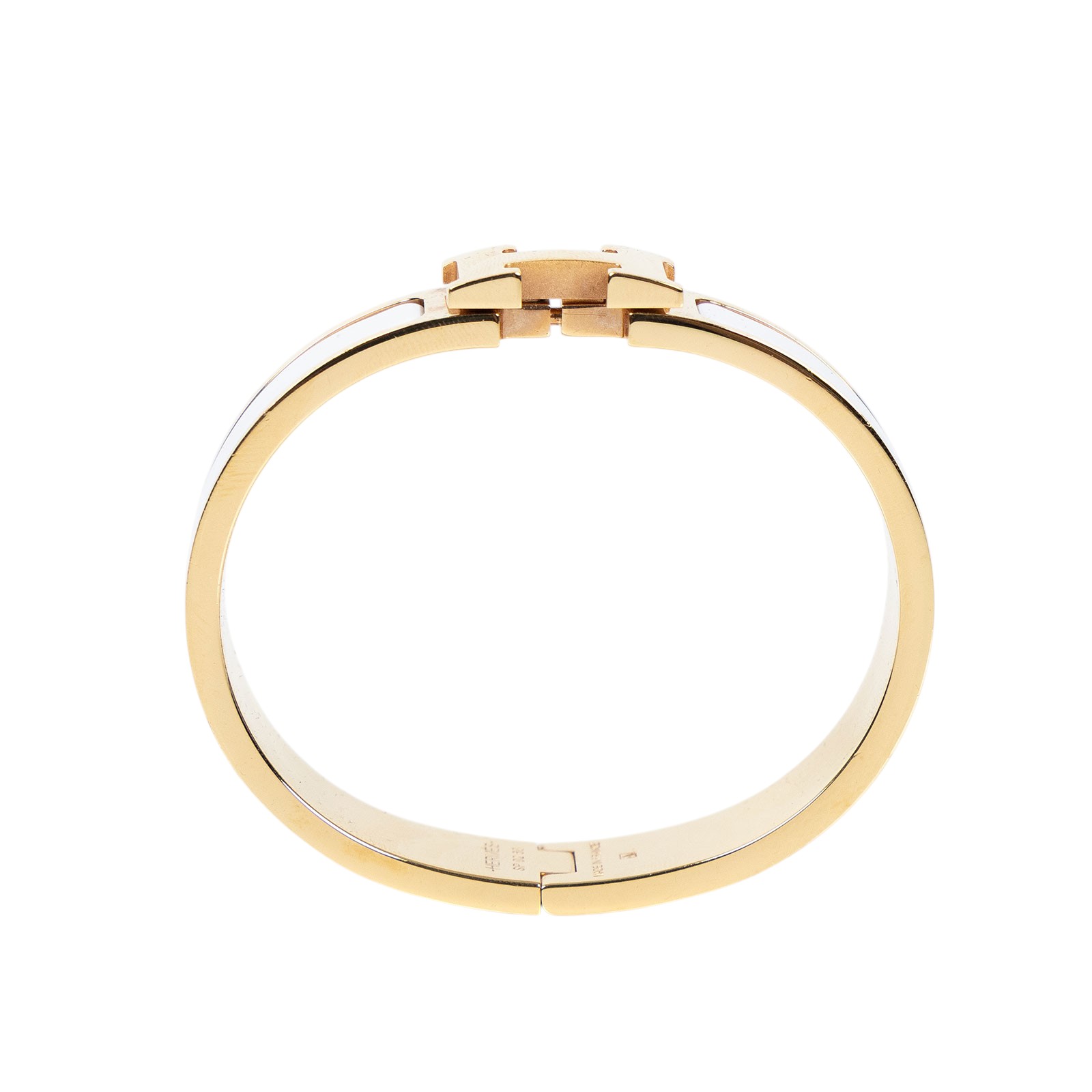 愛馬仕 Hermès Clic H GM 手環 白色 H700001Fv31GM SP 02 60 白/金 H CLIP 手環 原廠盒子