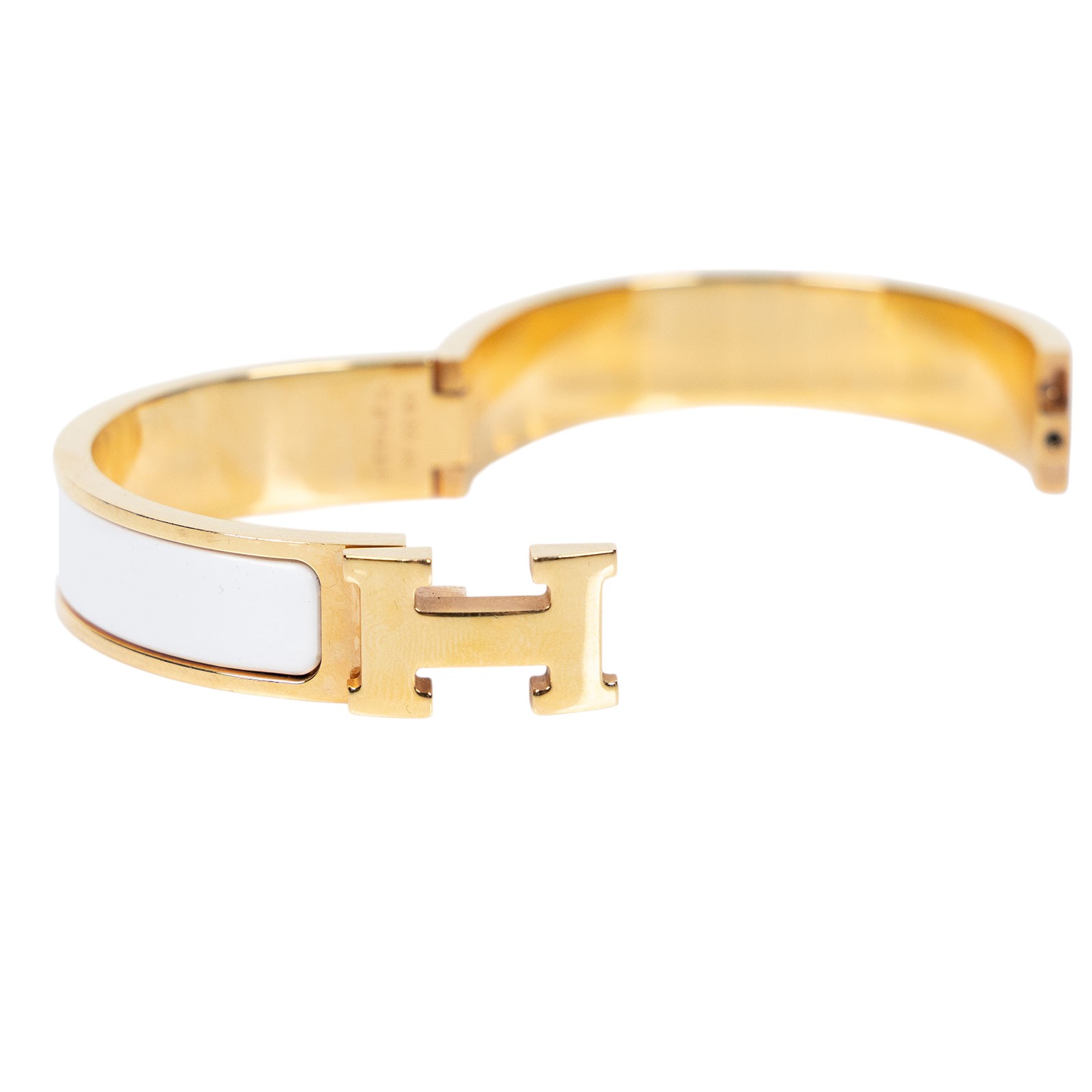 愛馬仕 Hermès Clic H GM 手環 白色 H700001Fv31GM SP 02 60 白/金 H CLIP 手環 原廠盒子