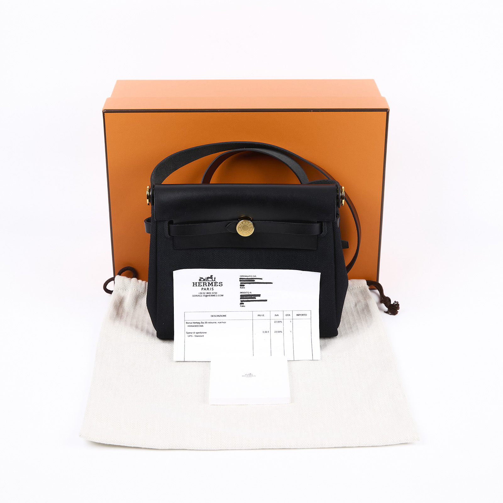 愛馬仕 Hermès Herbag Zip 20 金色五金 黑色 H086430CCAA W刻/H086430CCAA  防塵袋/原廠盒子/購買證明影本