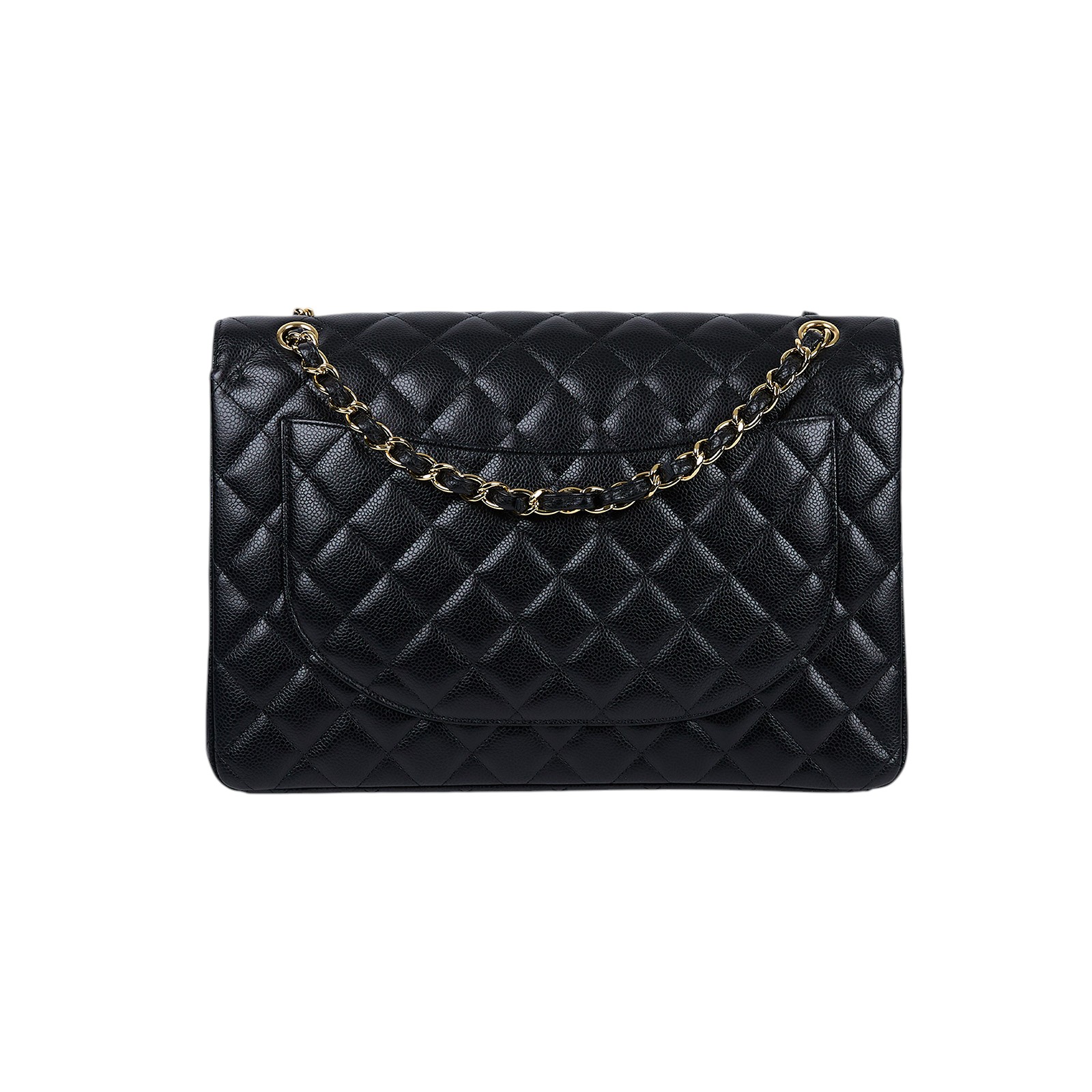 香奈兒 CHANEL COCO 34 MAXI 口蓋包  18開 黑色荔枝COCO34 MAXI 防塵袋/保證卡