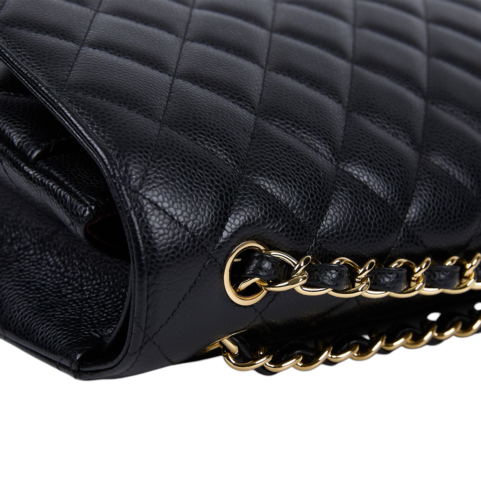 香奈兒 CHANEL COCO 34 MAXI 口蓋包  18開 黑色荔枝COCO34 MAXI 防塵袋/保證卡