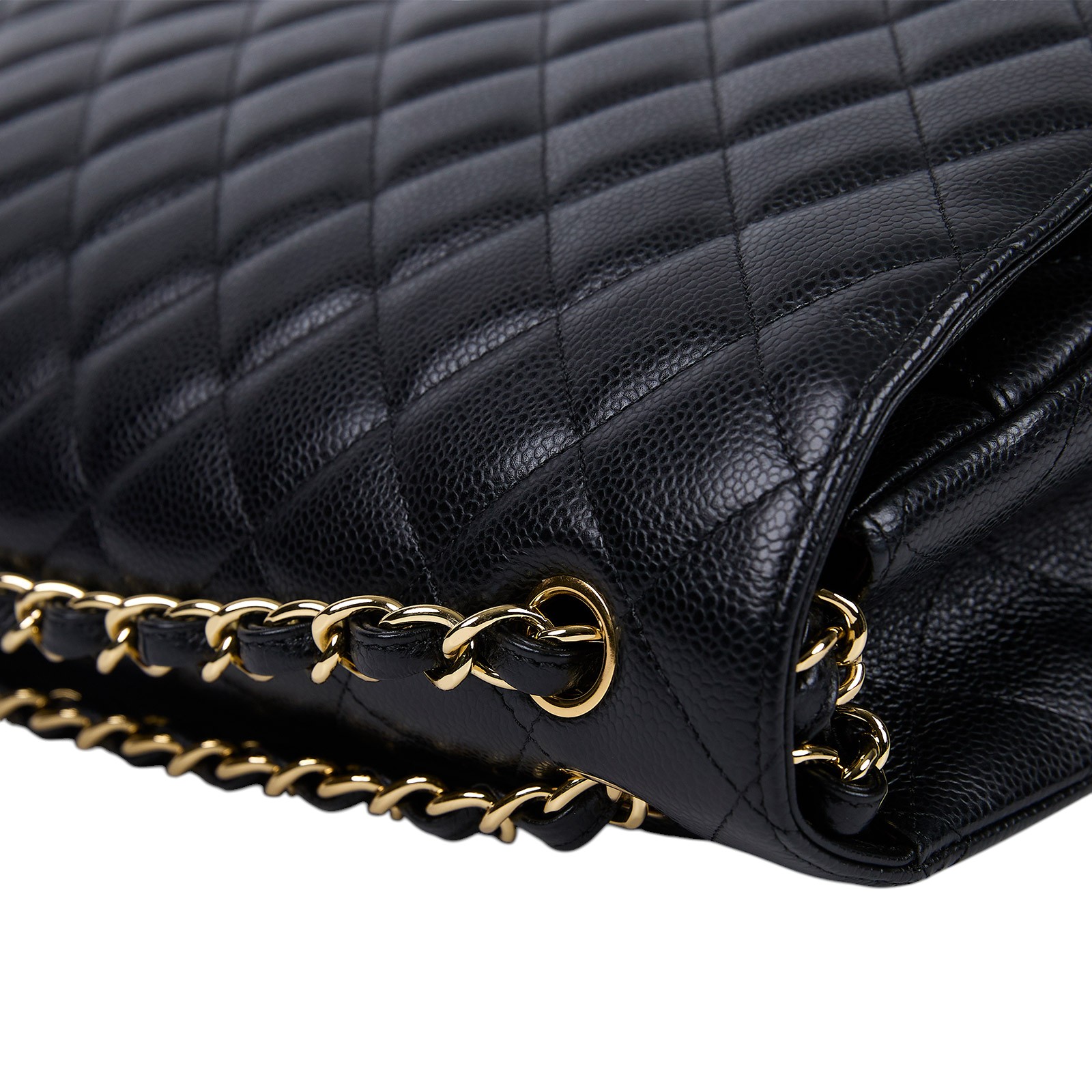 香奈兒 CHANEL COCO 34 MAXI 口蓋包  18開 黑色荔枝COCO34 MAXI 防塵袋/保證卡