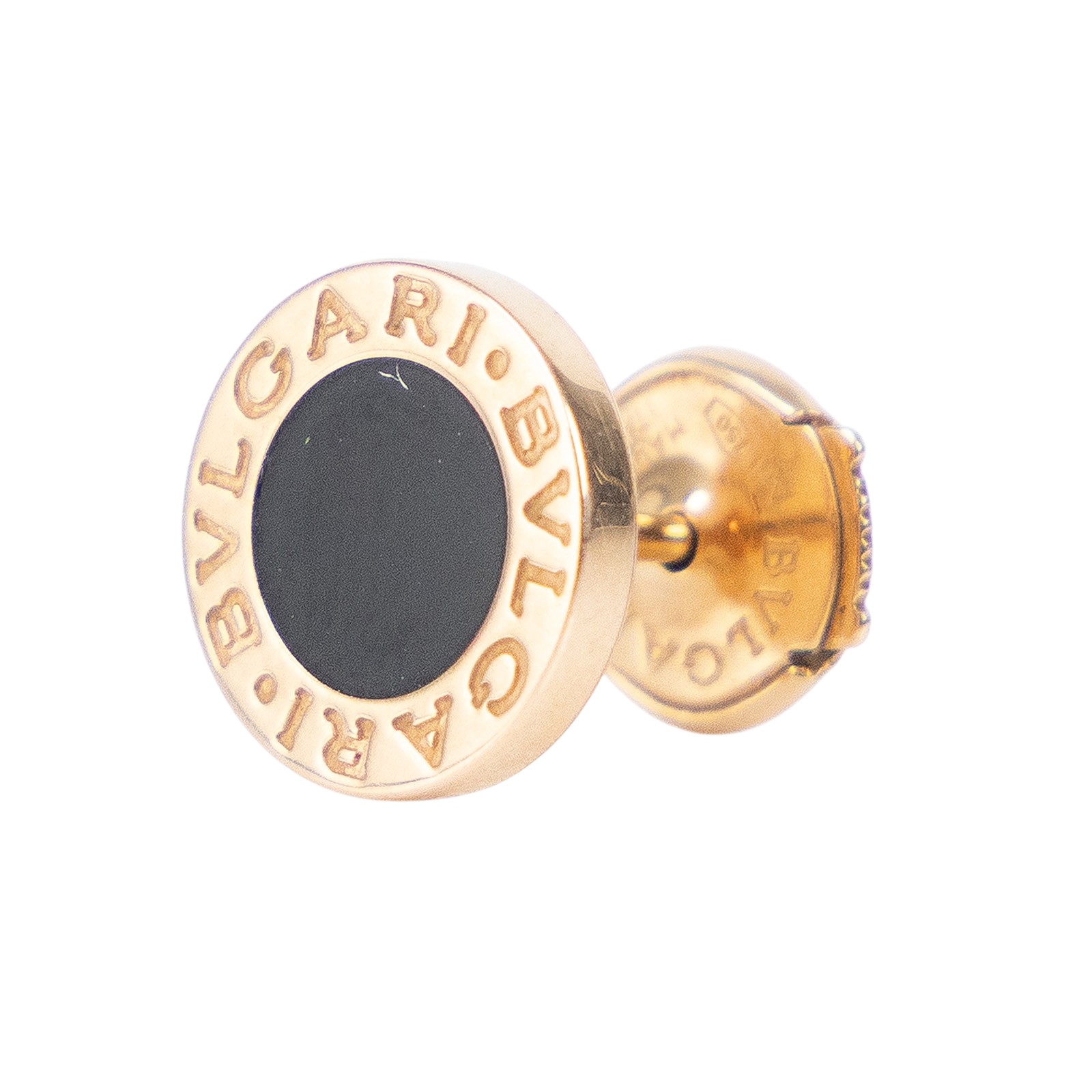 寶格麗 BVLGARI 單邊耳環 耳釘 354730 18K RG 黑瑪瑙單邊耳環 原廠盒子/保證卡