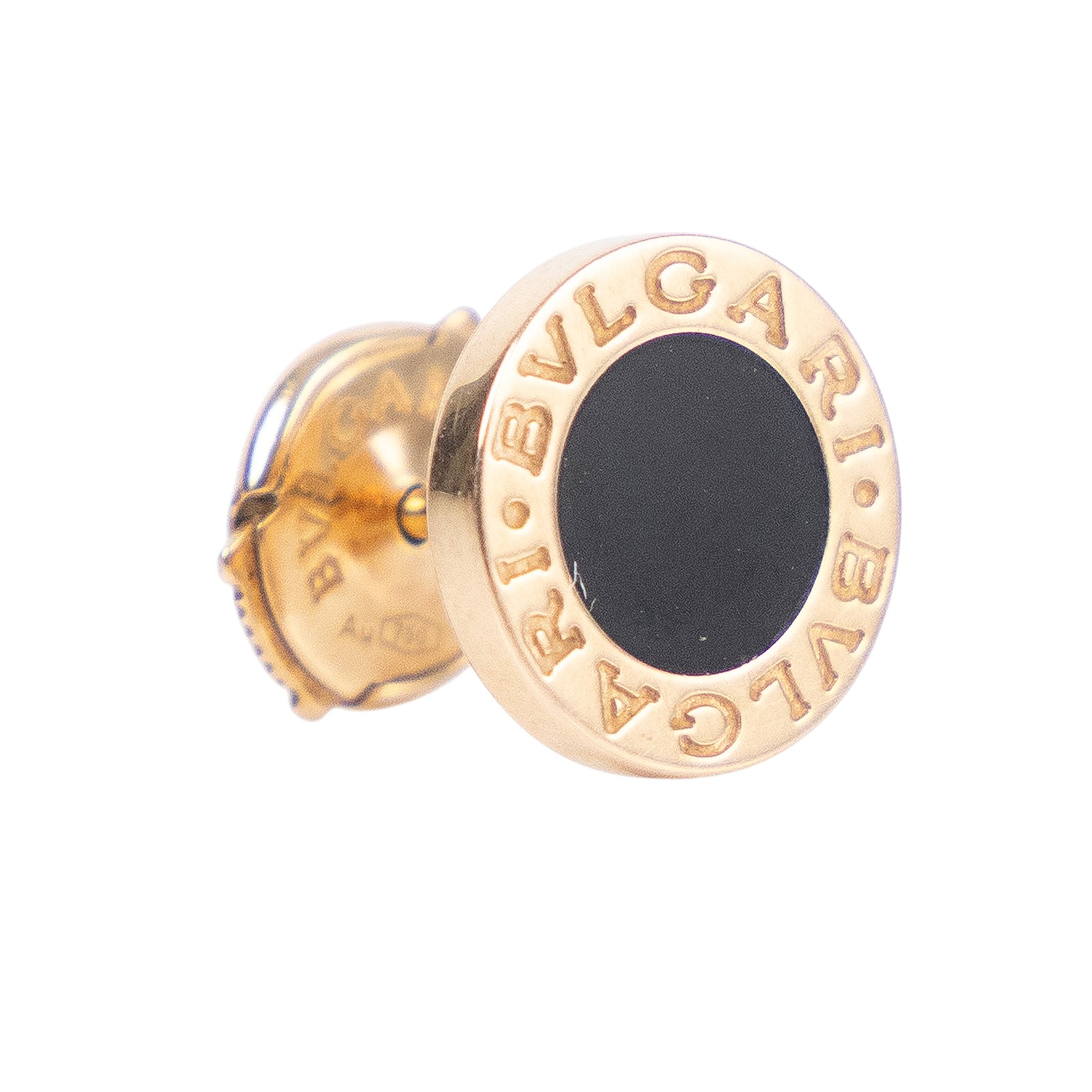 寶格麗 BVLGARI 單邊耳環 耳釘 354730 18K RG 黑瑪瑙單邊耳環 原廠盒子/保證卡