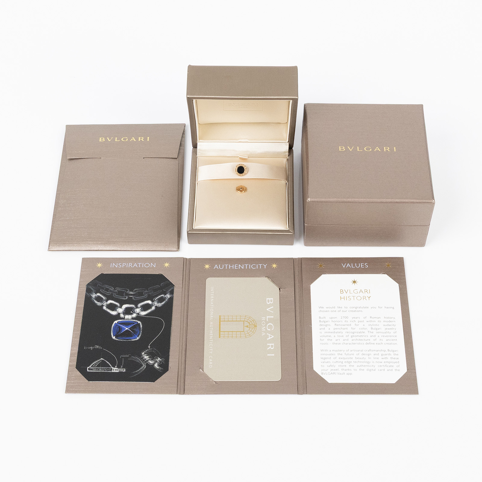 寶格麗 BVLGARI 單邊耳環 耳釘 354730 18K RG 黑瑪瑙單邊耳環 原廠盒子/保證卡