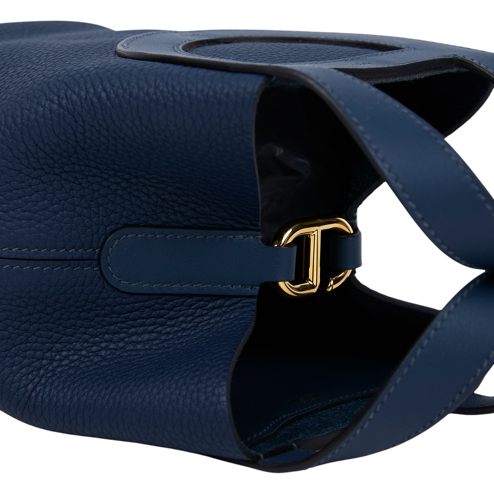 愛馬仕 Hermès In The Loop 18  豬鼻 菜籃子包 金色五金 普魯士藍 H084274CCAW H084274CCAW/W刻  原廠盒子/防塵袋