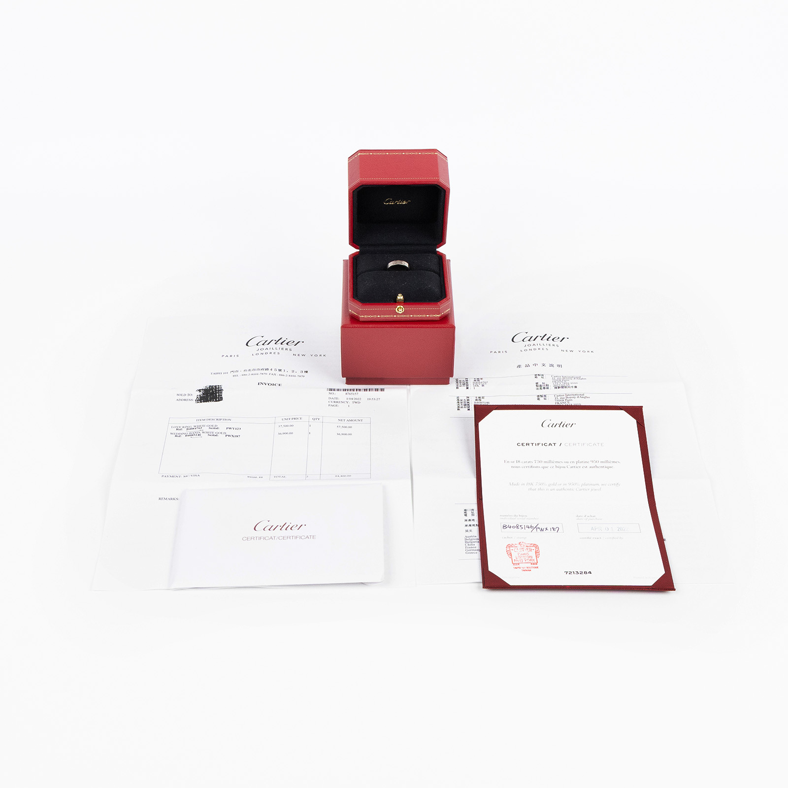 卡地亞 CARTIER Love 戒指 小型款 B4085146 K18WG LOVE戒指 原廠盒子/保書/購買證明