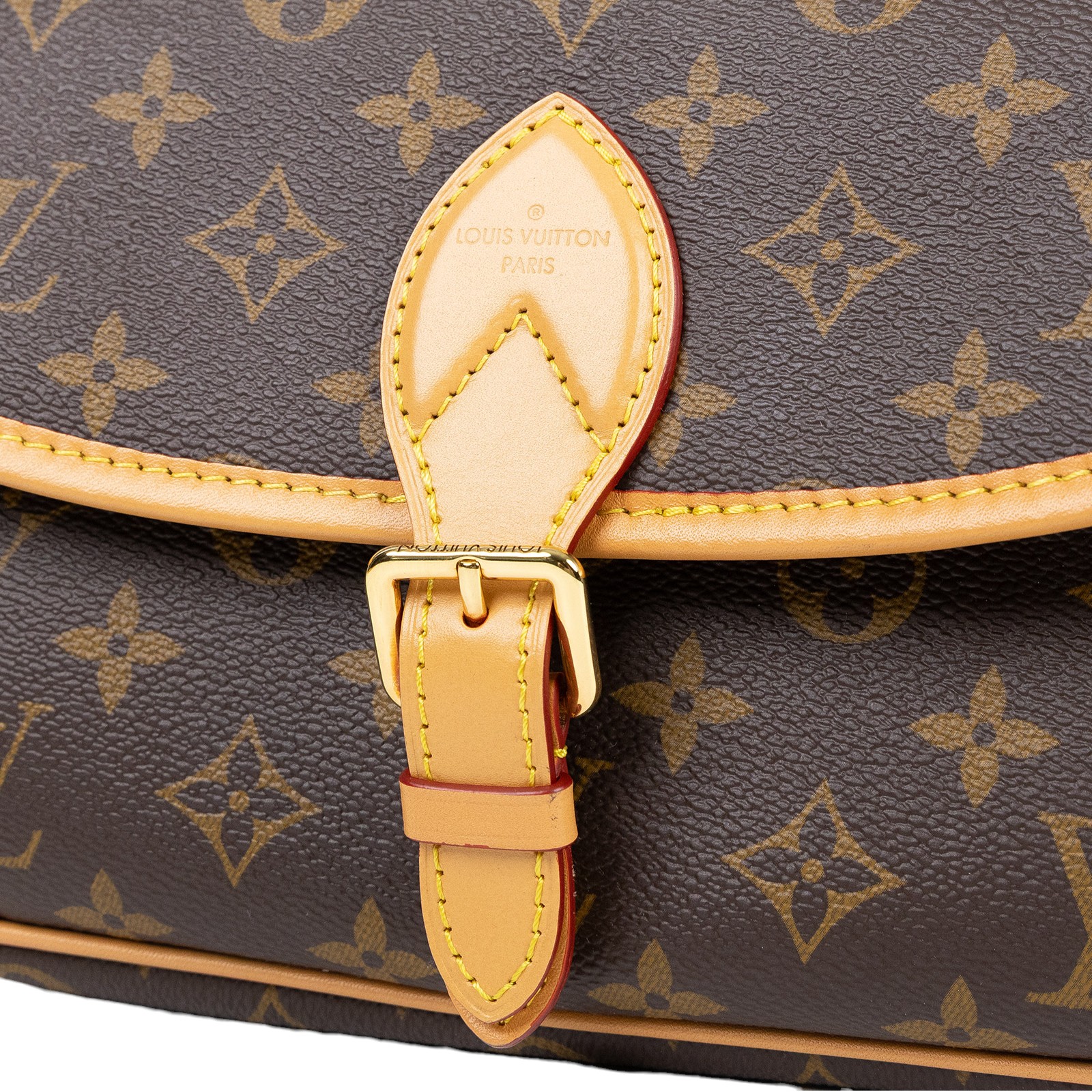 路易威登 LOUIS VUITTON Diane 腋下包法棍 單肩背包 經典帆布 M45985 晶片款 棕原花DIANE法棍包 原廠盒子/防塵袋