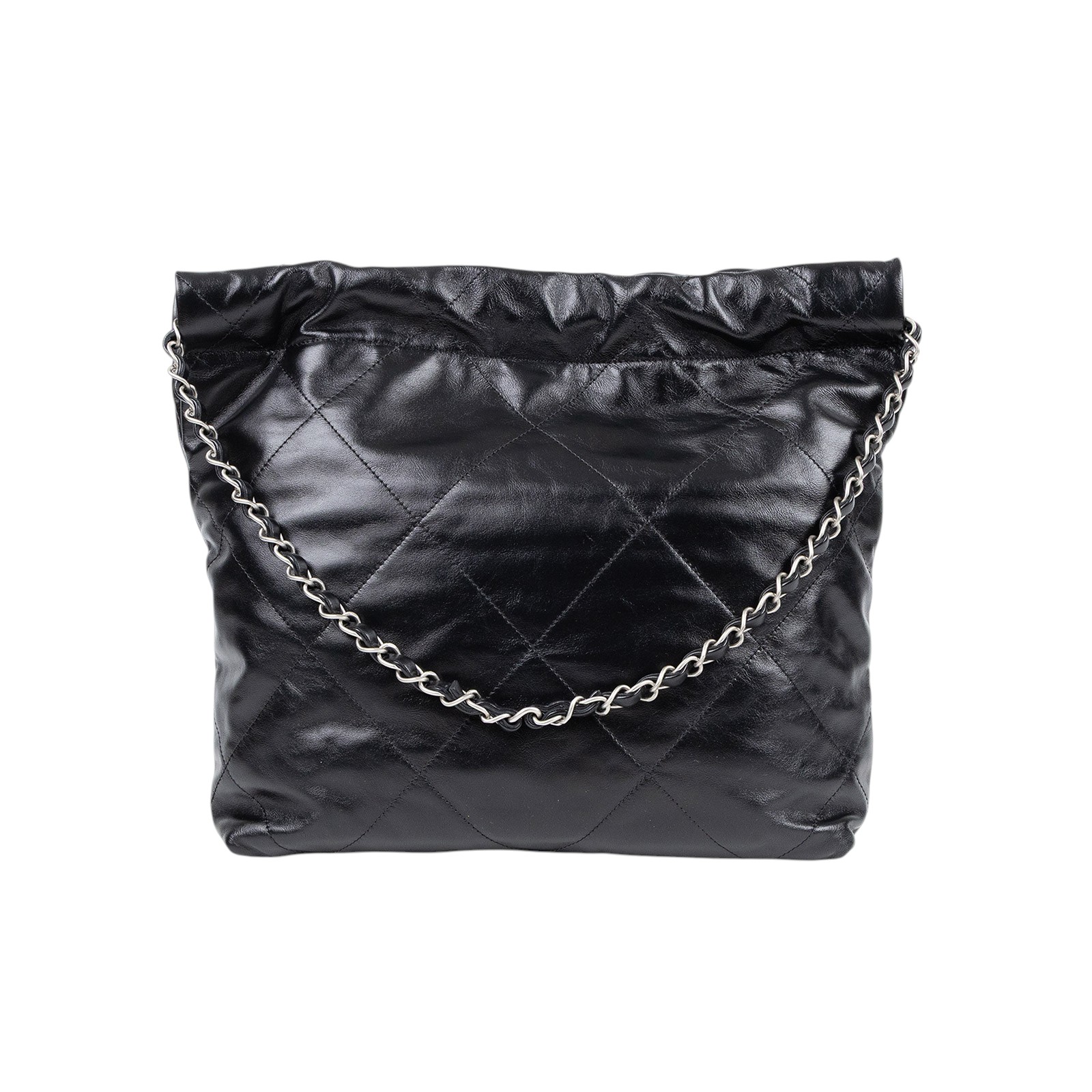 香奈兒 CHANEL 22 小型 束口包 AS3260 晶片款 黑銀22小號 無附屬品