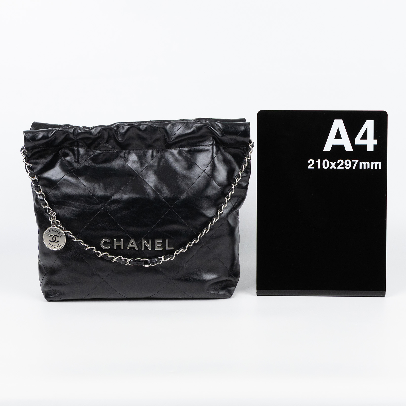 香奈兒 CHANEL 22 小型 束口包 AS3260 晶片款 黑銀22小號 無附屬品