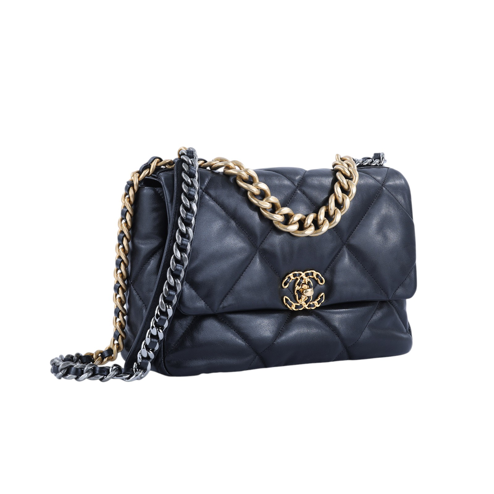 香奈兒 CHANEL 19 大型口蓋包 AS1161 B03366 30開黑金羊19包 30CM 原廠盒子/防塵袋/保證卡/購買證明影本