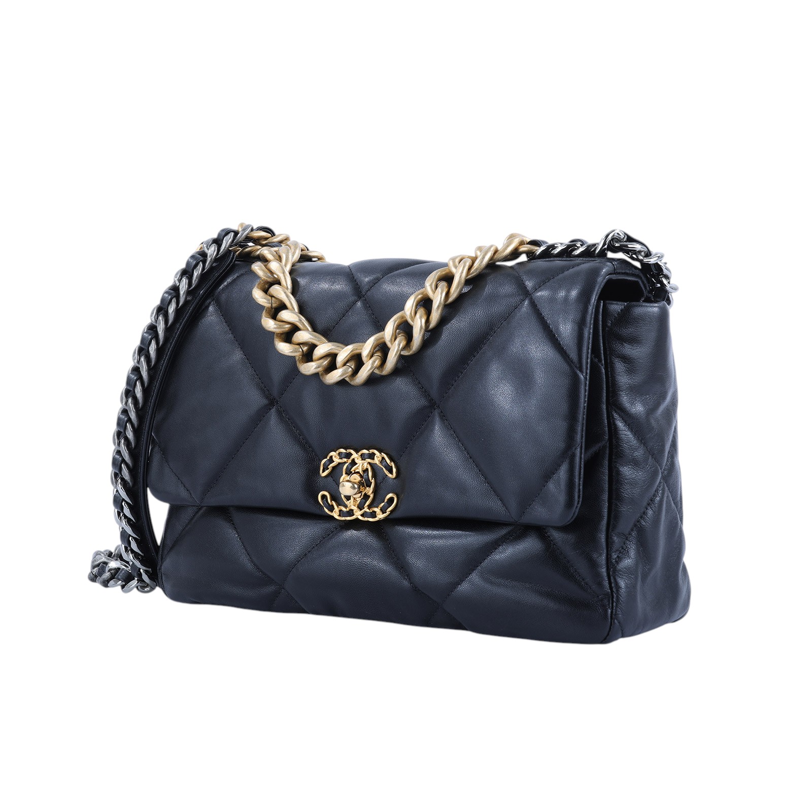 香奈兒 CHANEL 19 大型口蓋包 AS1161 B03366 30開黑金羊19包 30CM 原廠盒子/防塵袋/保證卡/購買證明影本