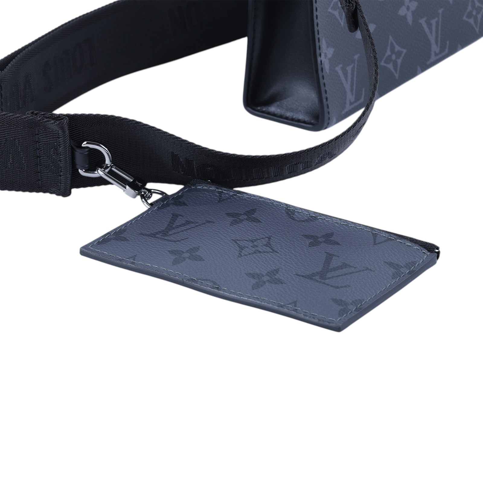 路易威登 LOUIS VUITTON Gaston 隨身錢包 肩背 Eclipse Reverse塗層帆布 黑色 M81124 晶片款  原廠盒子/防塵袋/購買證明