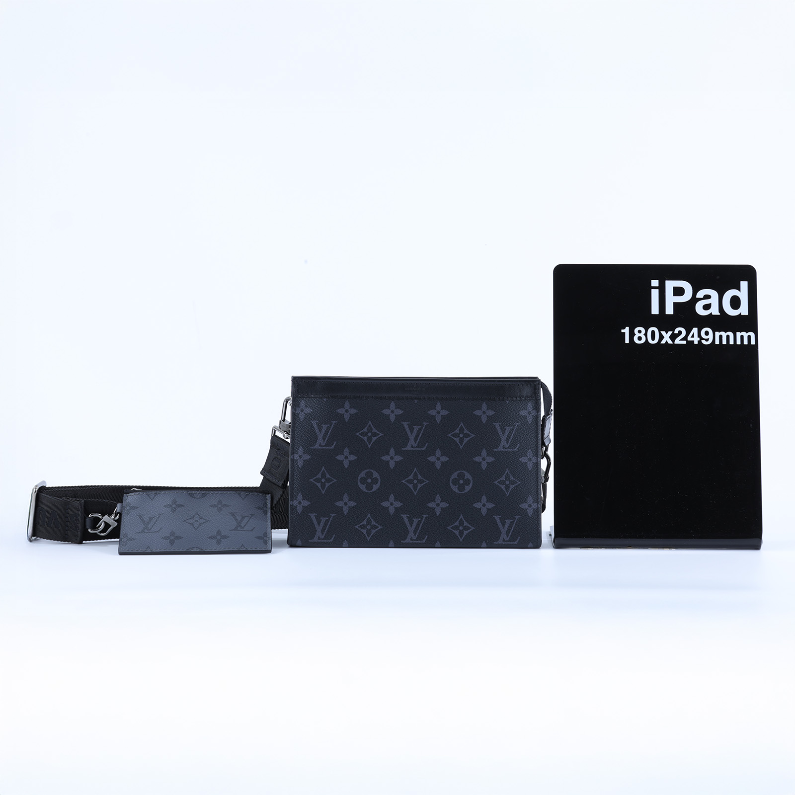 路易威登 LOUIS VUITTON Gaston 隨身錢包 肩背 Eclipse Reverse塗層帆布 黑色 M81124 晶片款  原廠盒子/防塵袋/購買證明