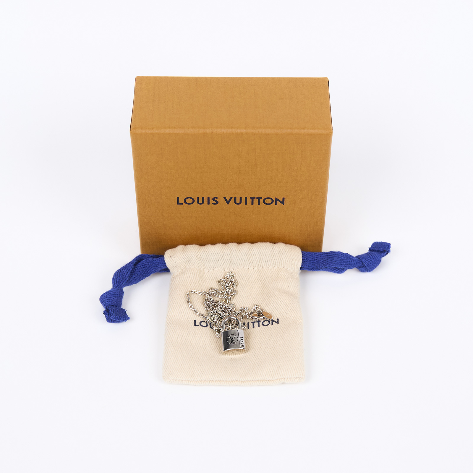 路易威登 LOUIS VUITTON Silver Lockit 吊墜 Q03273 Silver Lockit 項鍊 原廠盒子/防塵袋