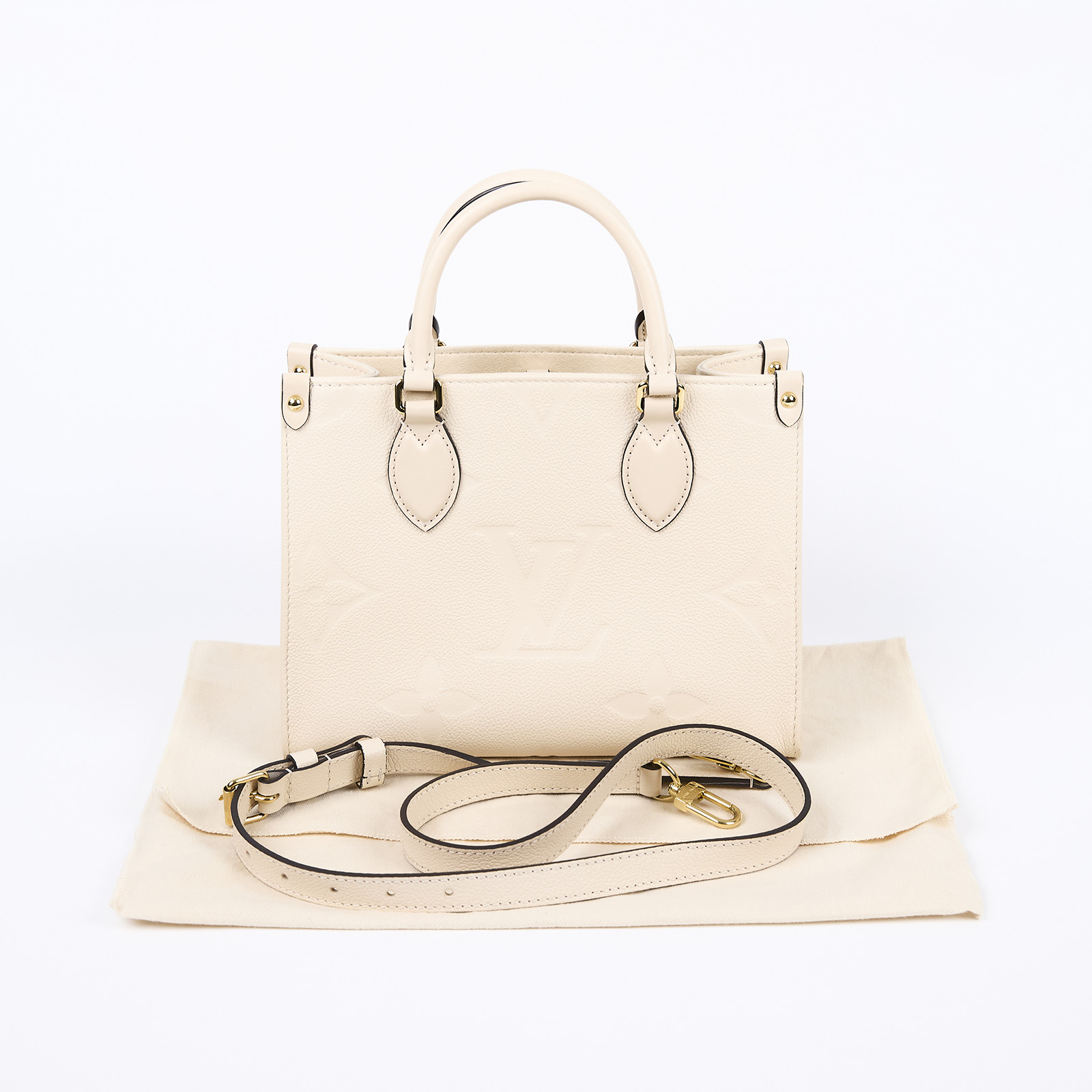 路易威登 LOUIS VUITTON OnTheGo PM 肩背包 手提 奶油色 M46569 晶片款 奶油白OnTheGo PM 防塵袋