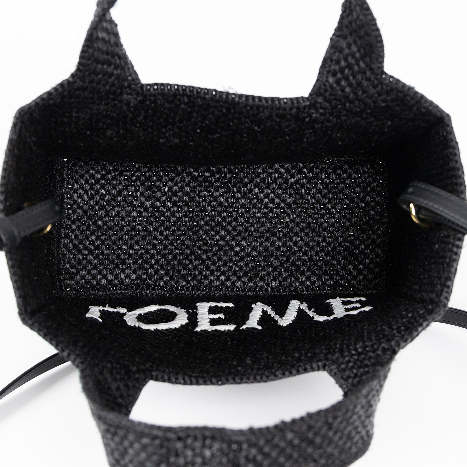 羅意威 LOEWE Small Font Tote 酒椰纖維 小型 托特包 A685B5 黑Font 小號 防塵袋