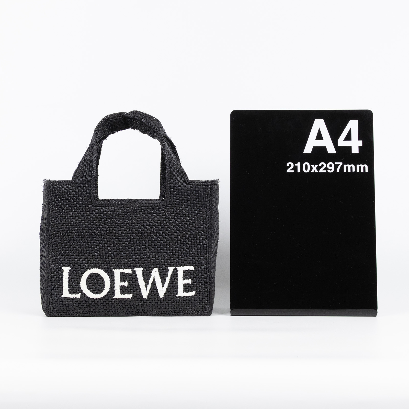 羅意威 LOEWE Small Font Tote 酒椰纖維 小型 托特包 A685B5 黑Font 小號 防塵袋