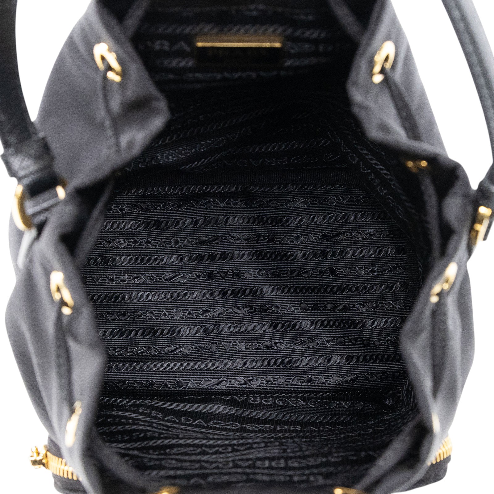 普拉達 PRADA Duet Re-Nylon 水桶袋 1BH038_RV44 黑尼龍水桶包 防塵袋