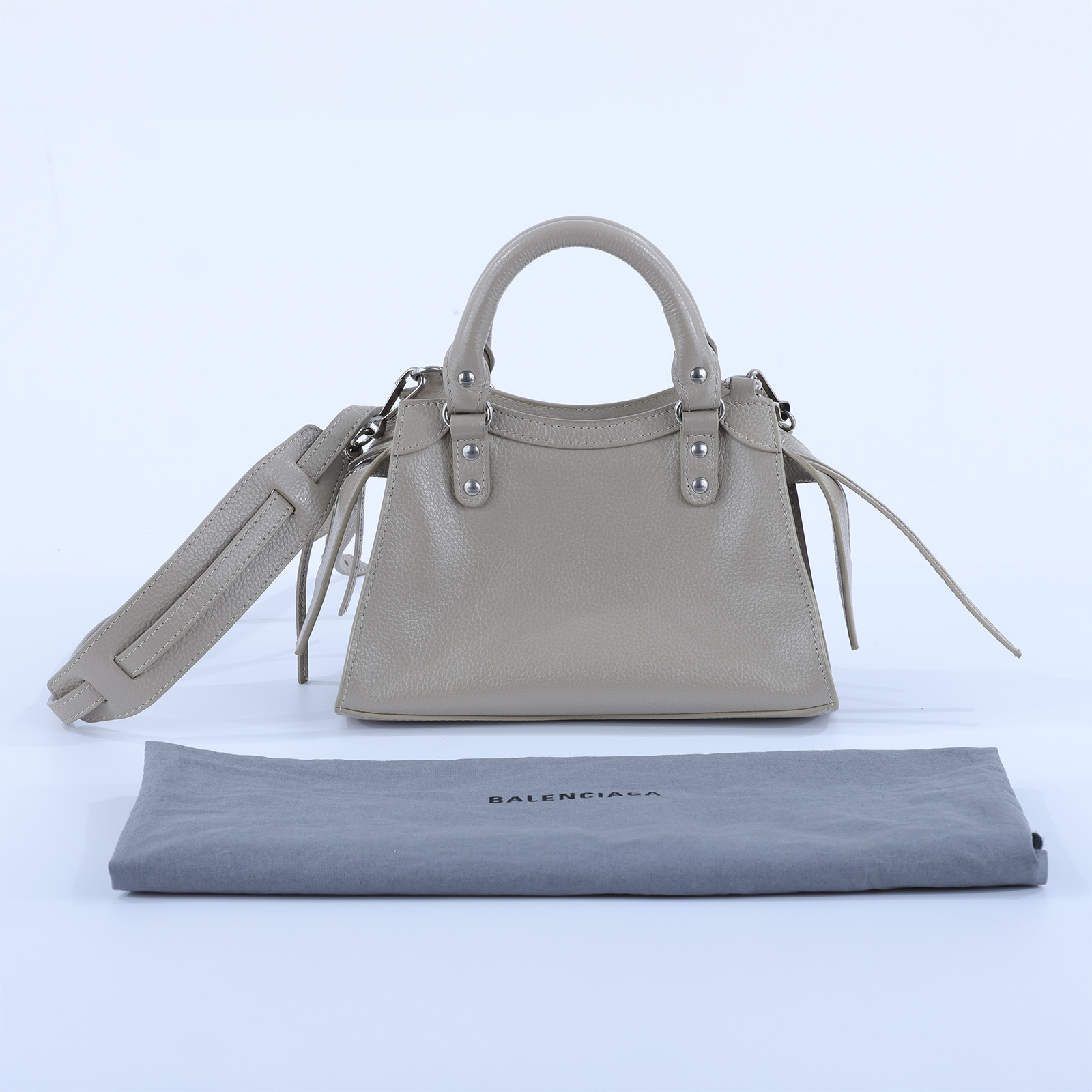 巴黎世家 BALENCIAGA Neo Calassic 迷你 機車包 63852415Y4Y 奶茶Neo City 牛皮迷你兩用機車包 防塵袋