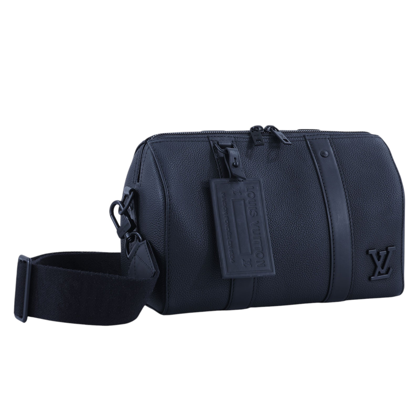 路易威登 LOUIS VUITTON City Keepall 肩背 波士頓包 黑色 M59255 晶片款  原廠盒子/防塵袋/購買證明