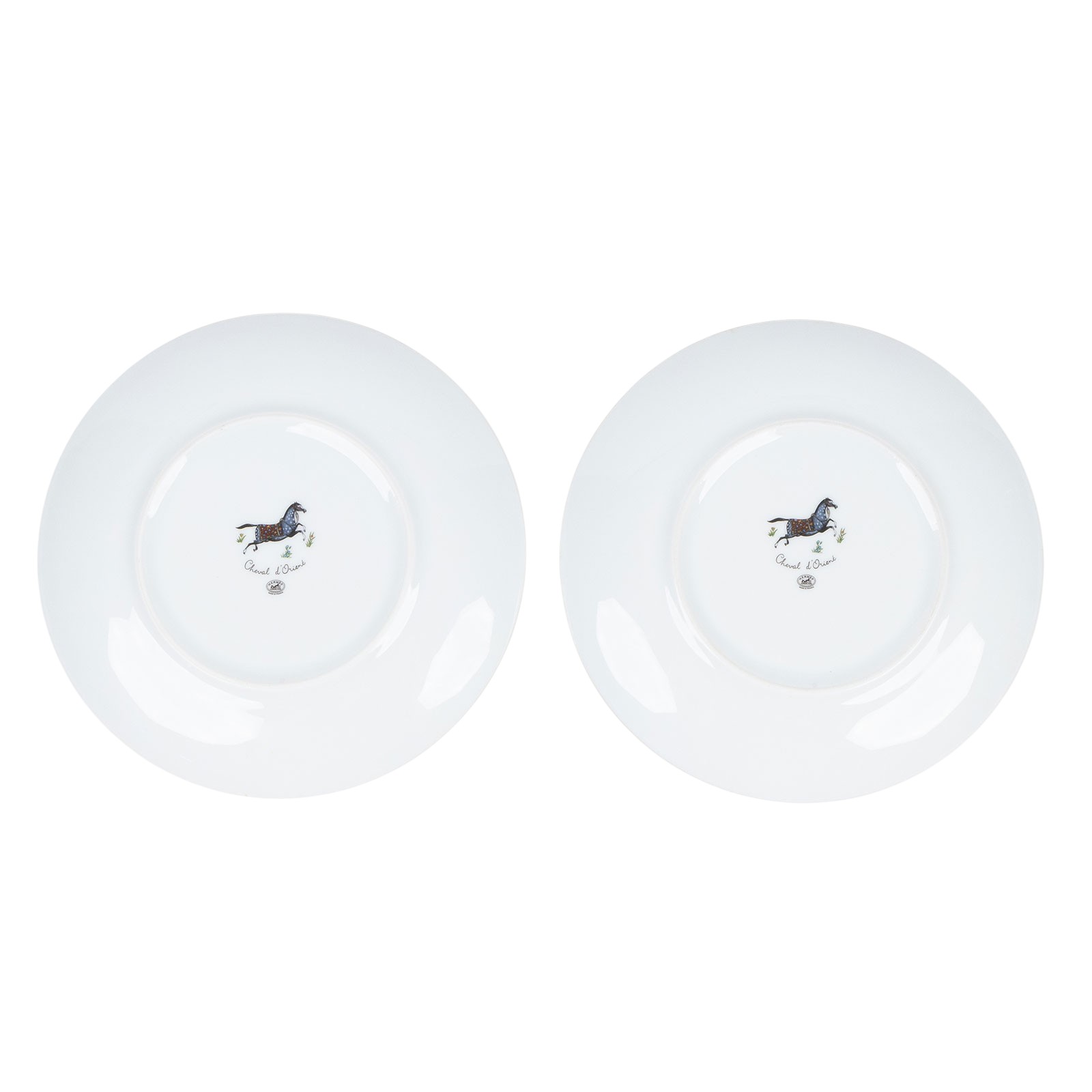 愛馬仕 Hermes Cheval dOrient 甜點盤 P009807P P009807P 東方駿馬圖騰甜點盤組 原廠盒子