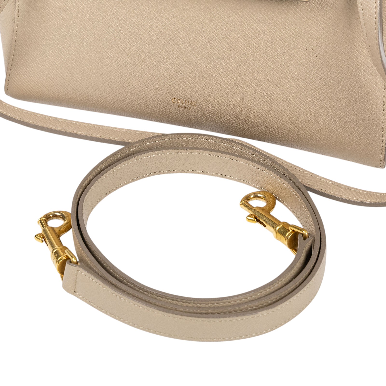 思琳 CELINE Belt 珠地小牛皮 小巧型 肩背 手提 鯰魚包  189153ZVA 奶茶鯰魚包 無附屬品