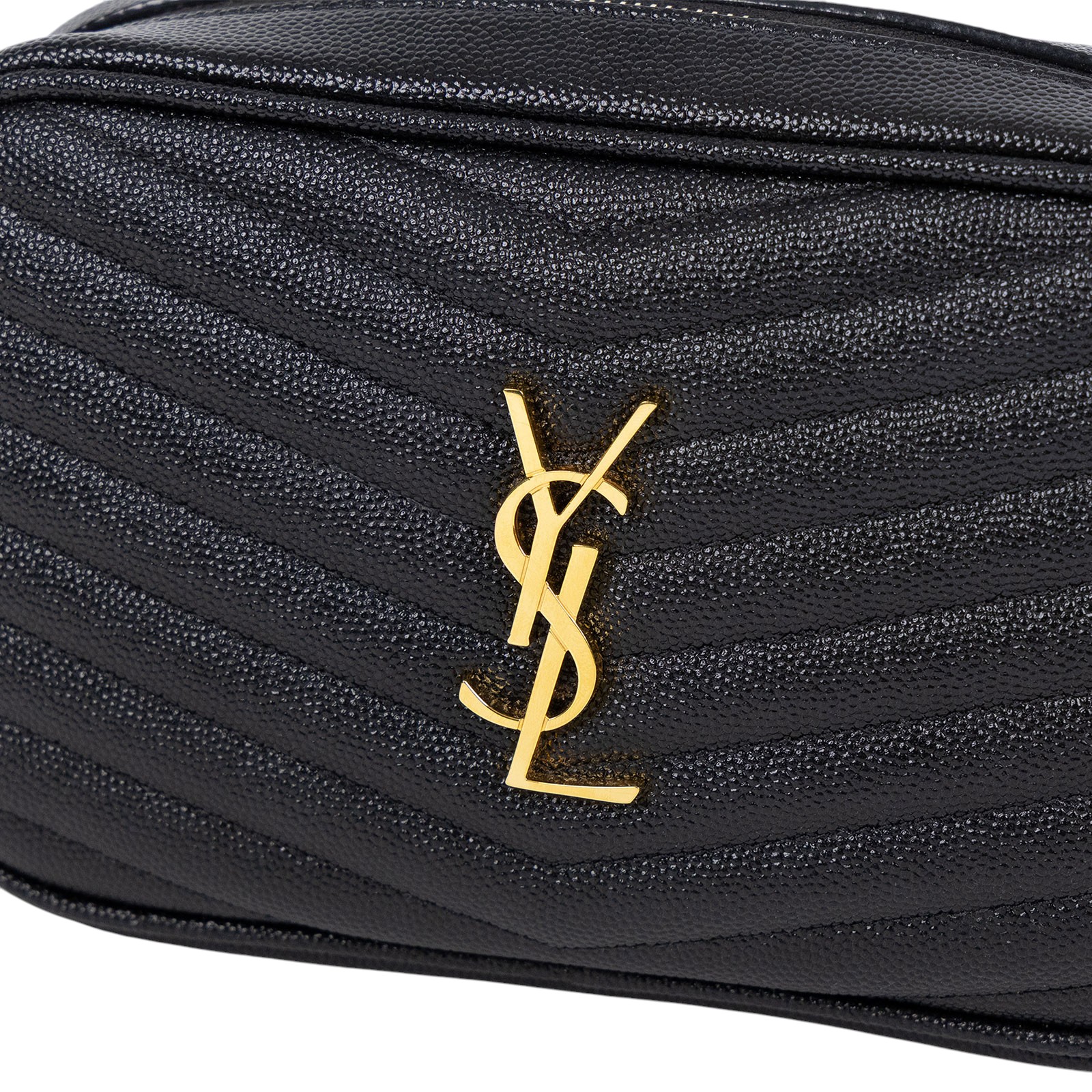 聖羅蘭 YSL SAINT LAURENT Lou 迷你 鏈條 斜跨包 金色五金 6125791GF01 黑金流蘇相機包 防塵袋